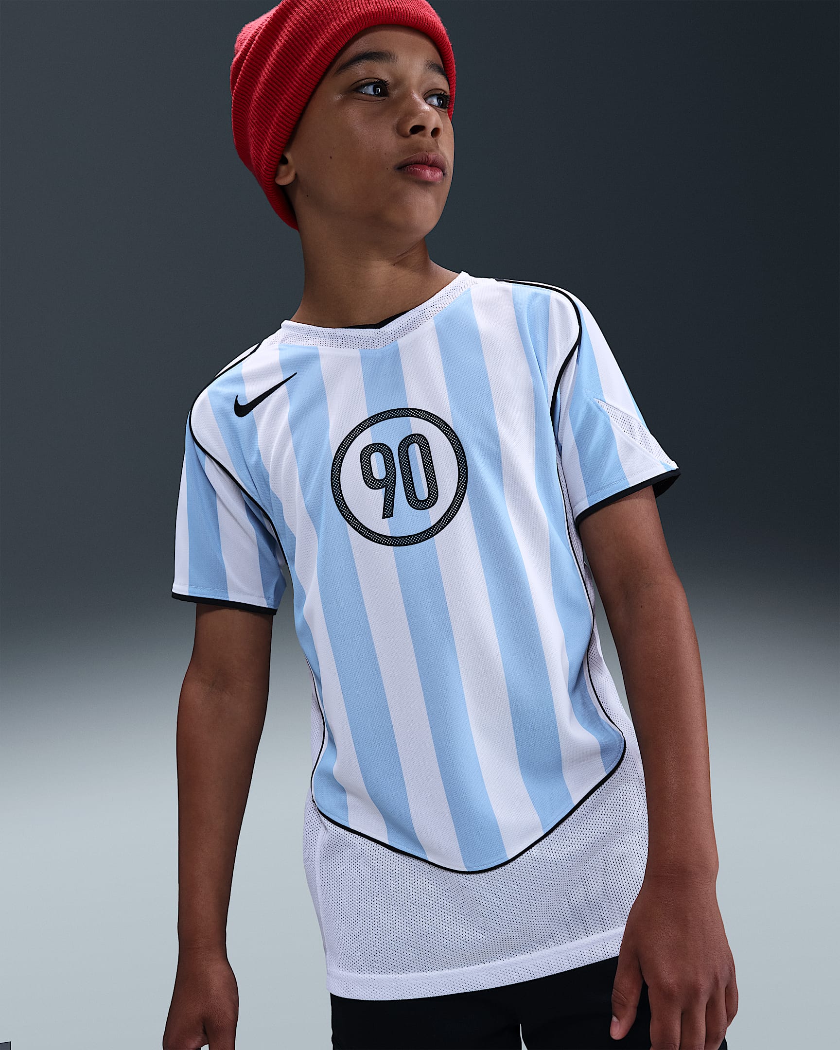 Nike Total 90 Camiseta de fútbol Dri-FIT - Niño/a - Psychic Blue/Blanco/Negro/Negro