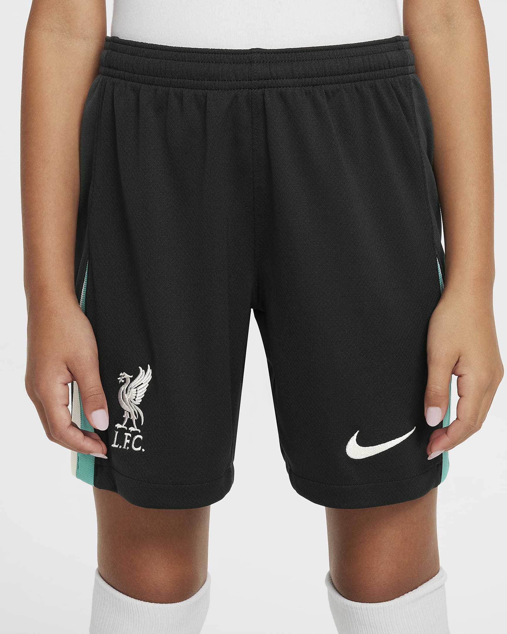 Liverpool F.C. 2024/25 Stadium Away Older Kids' Nike Dri-FIT Football Replica Shorts - Night Forest/Anthracite/Washed Teal/Sail