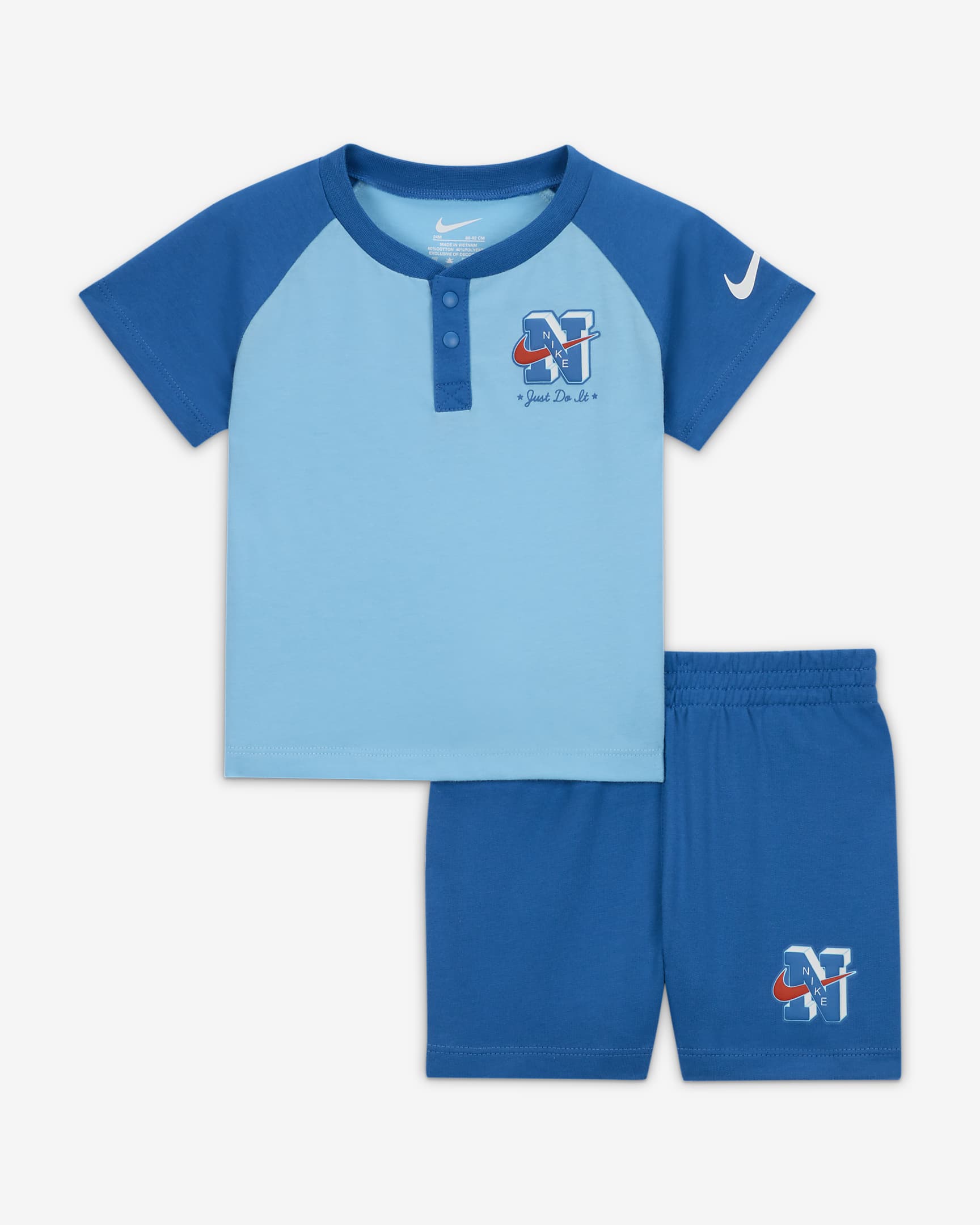 Nike Sportswear Next Gen Baby (12-24M) 2-Piece Shorts Set - Star Blue