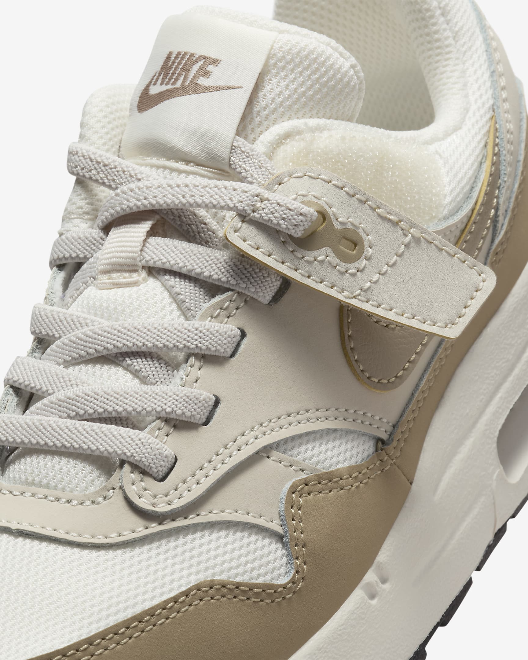 Nike Air Max 1 EasyOn Younger Kids' Shoes - Phantom/Light Orewood Brown/Black/Khaki