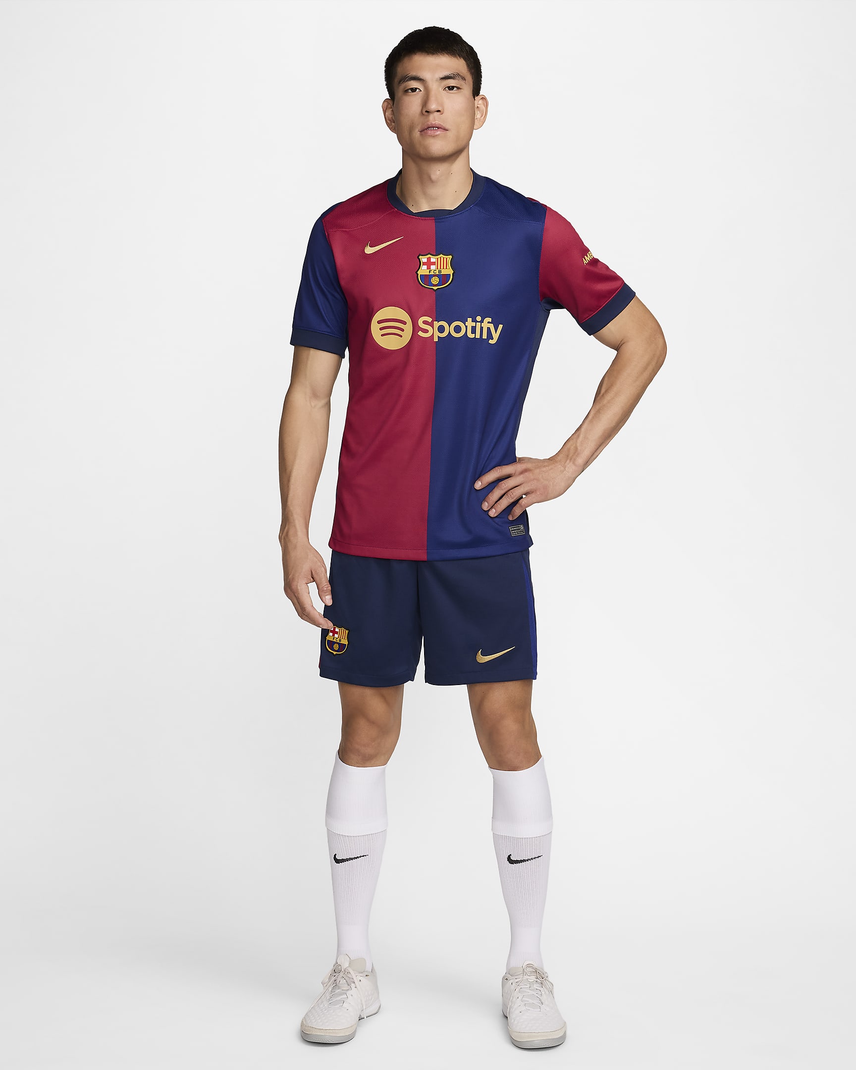 F.C. Barcelona 2024/25 Stadium Home Men's Nike Dri-FIT Football Replica Shorts - Midnight Navy/Noble Red/Deep Royal Blue/Club Gold