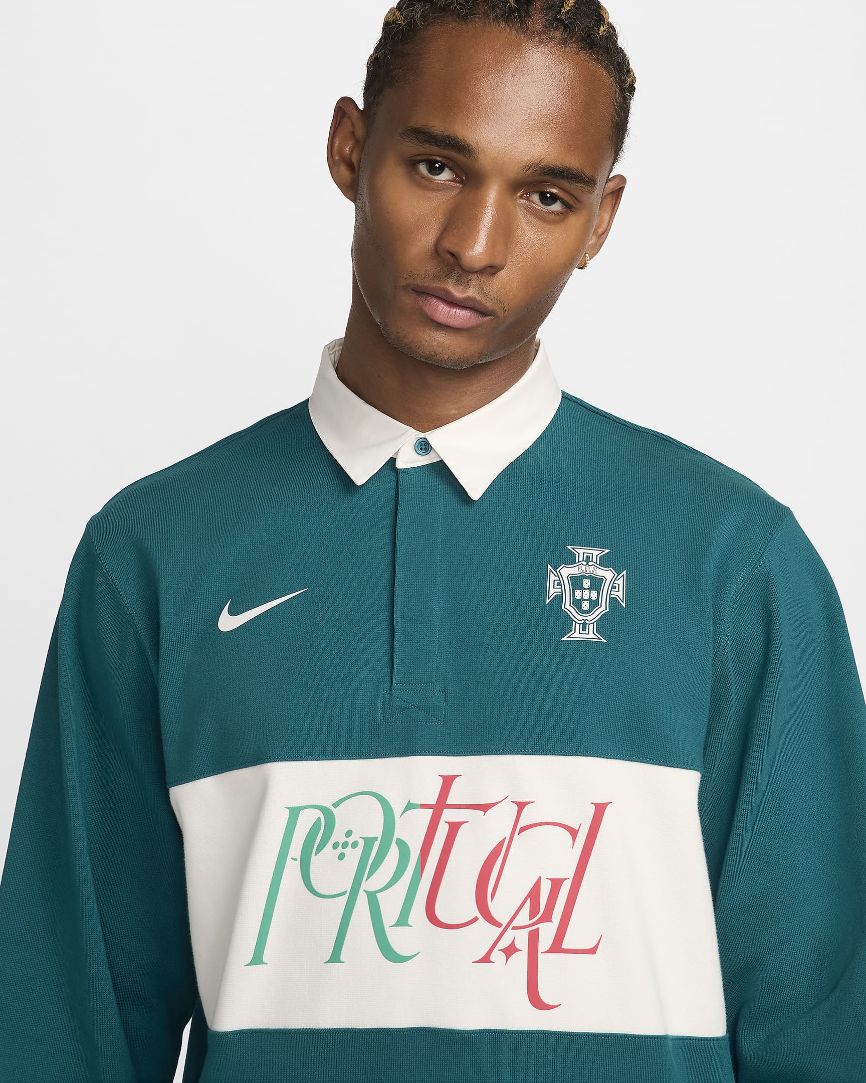 Haut de rugby Nike Portugal pour homme - Geode Teal/Sail/Sail