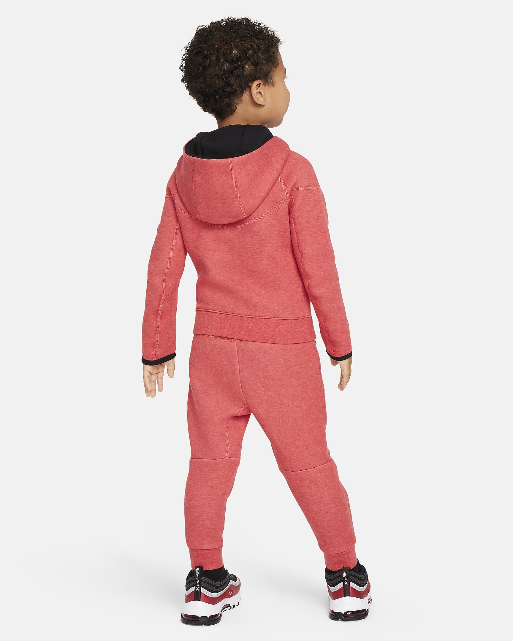 Nike Sportswear Tech Fleece Full-Zip Set Toddler 2-Piece Hoodie Set - Red Heather