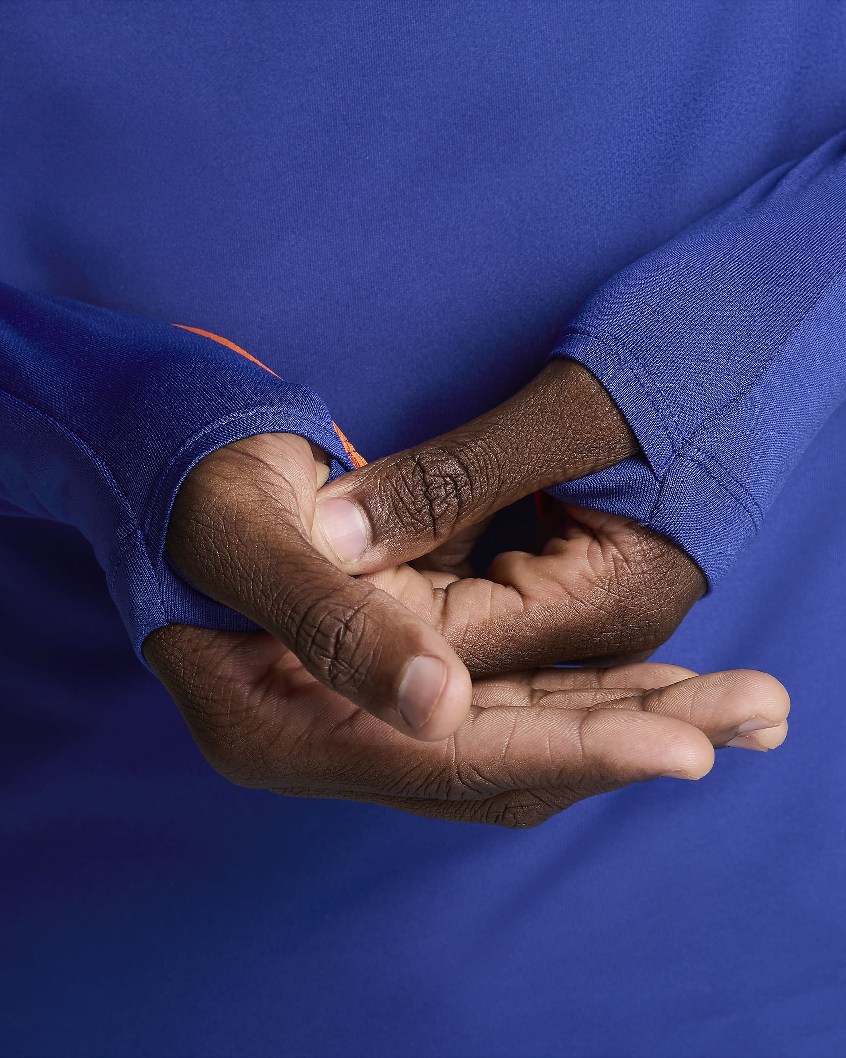 Haut d'entraînement de foot Nike Dri-FIT Pays-Bas Strike pour homme - Deep Royal Blue/Safety Orange/Safety Orange