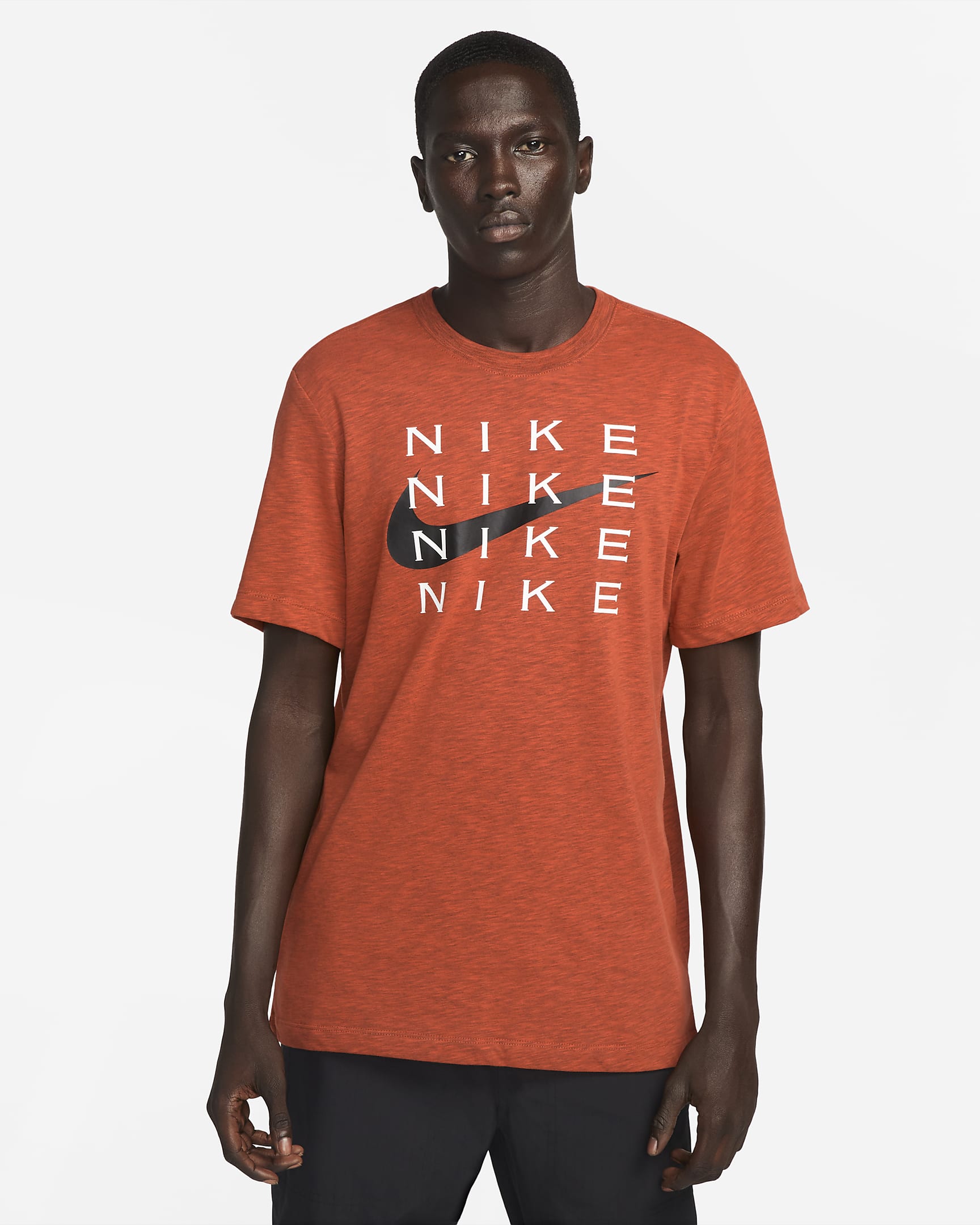 Nike Dri-FIT Men's Slub Training T-Shirt - Picante Red/Black