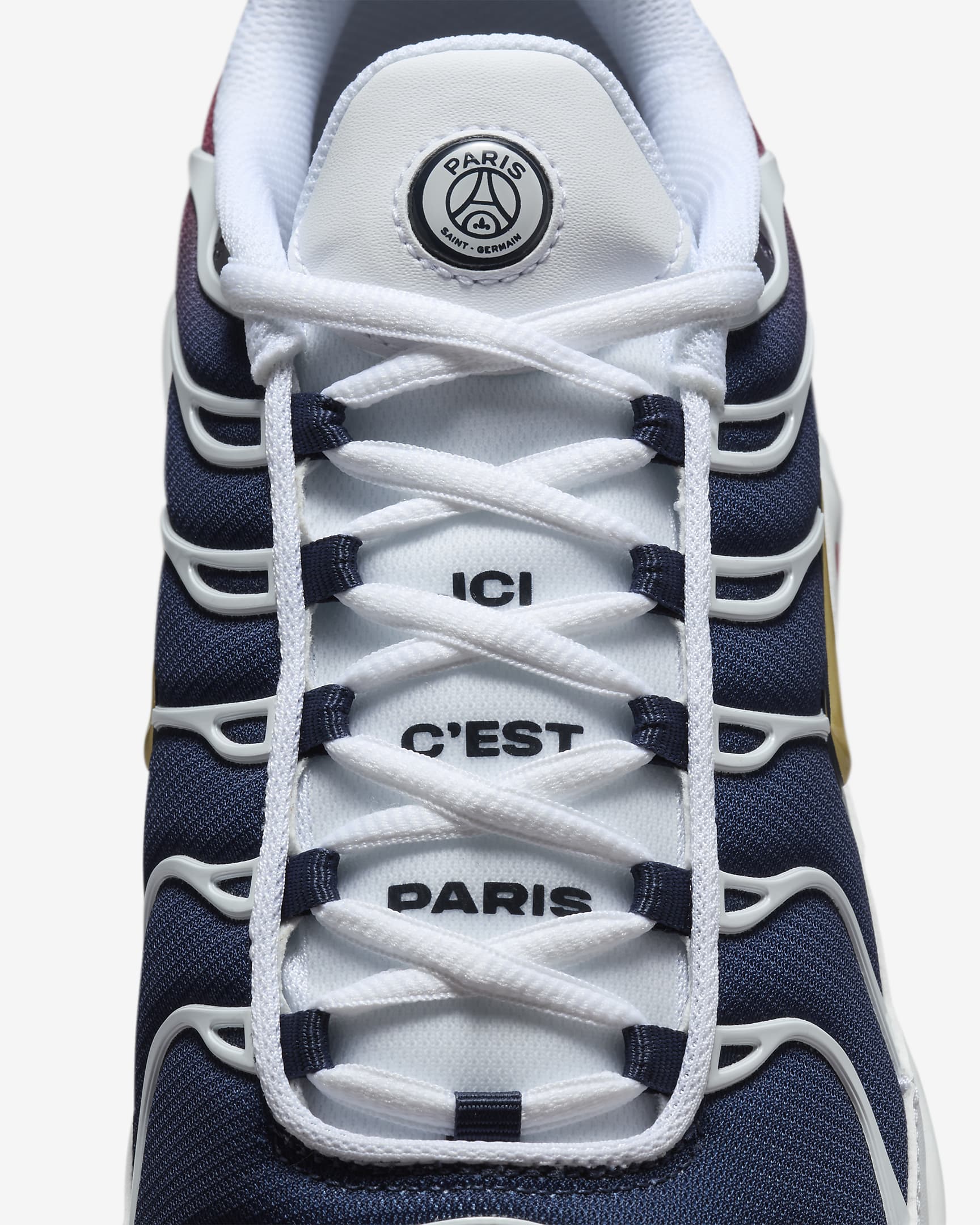 Sapatilhas Nike Air Max Plus para homem - Branco/Midnight Navy/Vermelho University/Dourado metalizado