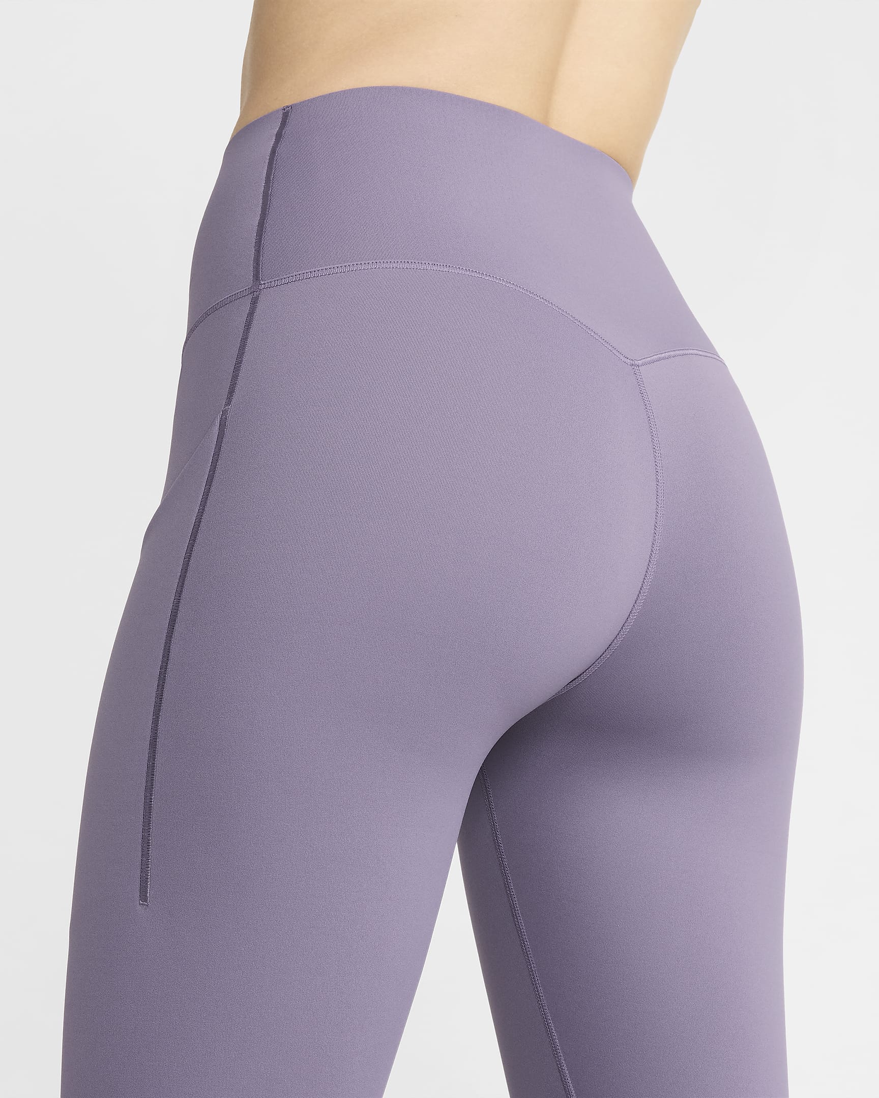 Leggings de 7/8 de tiro alto y sujeción media con bolsillos para mujer Nike Universa - Alba/Negro