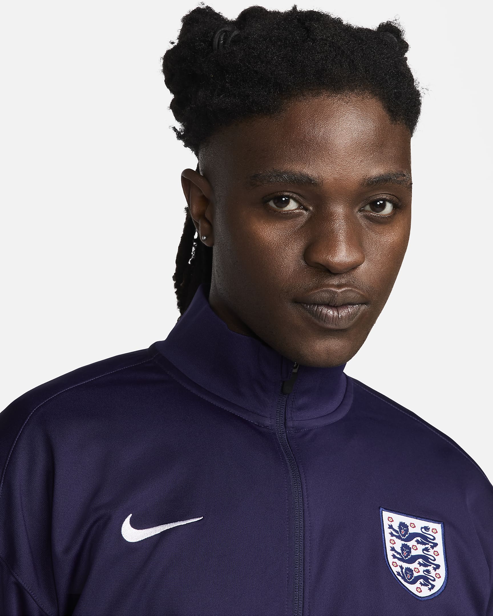 England Strike Nike Dri-FIT strikket fotballtracksuit til herre - Purple Ink/Rosewood/Hvit