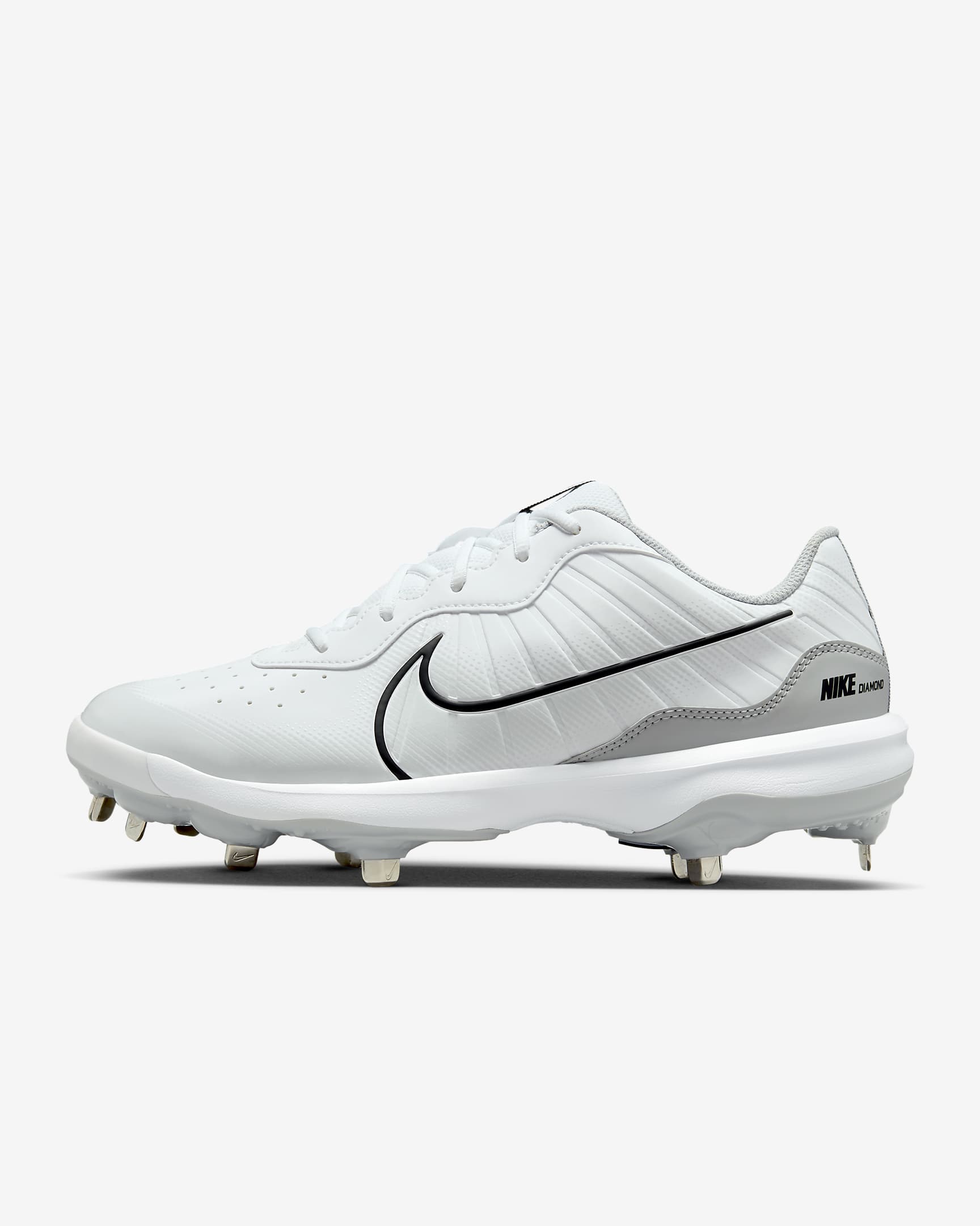 Nike Alpha Huarache Varsity 4 Low Men's Baseball Cleats - White/Wolf Grey/Pure Platinum/Black