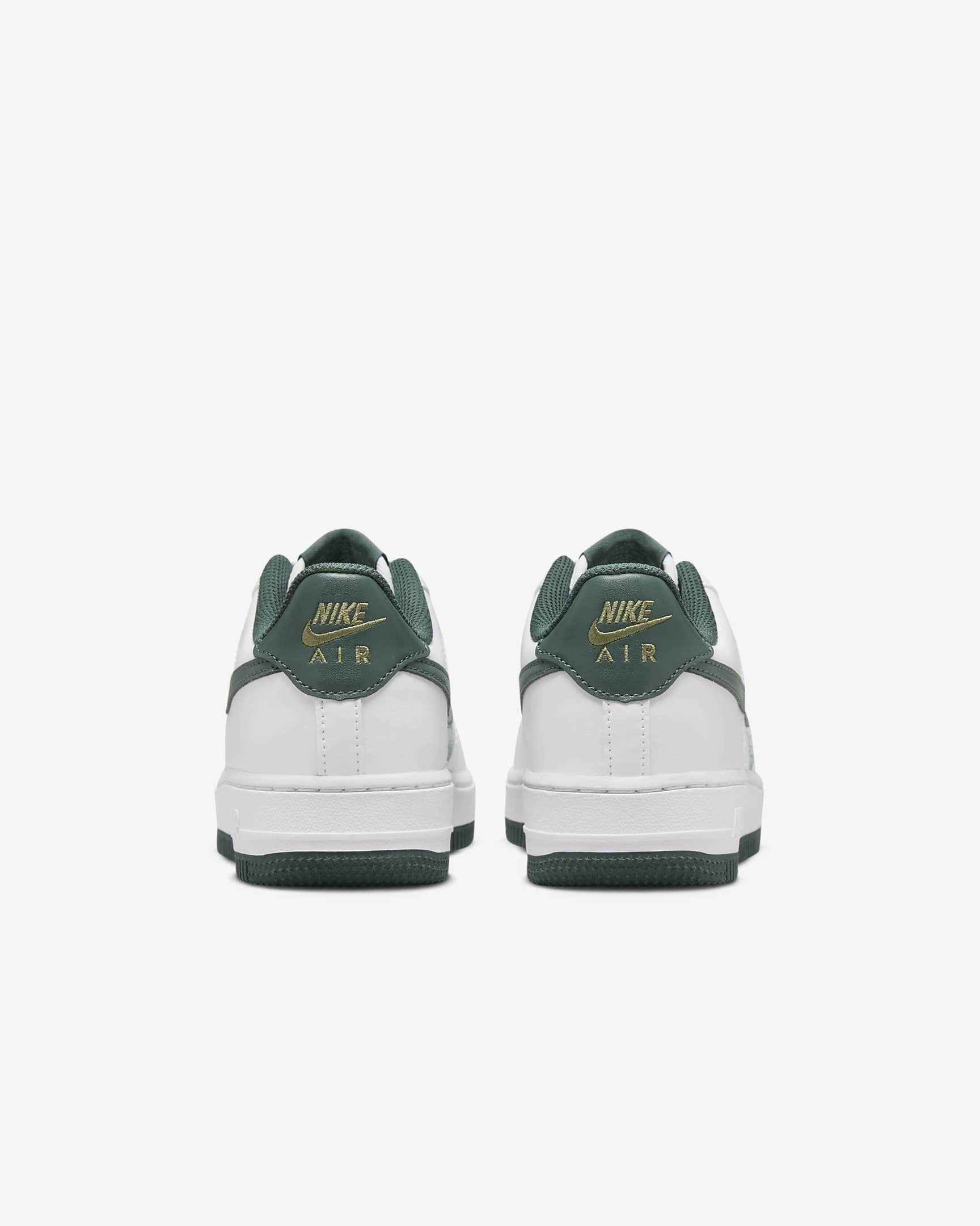 Tenis para niños grandes Nike Air Force 1 - Blanco/Verde aceite/Verde vintage