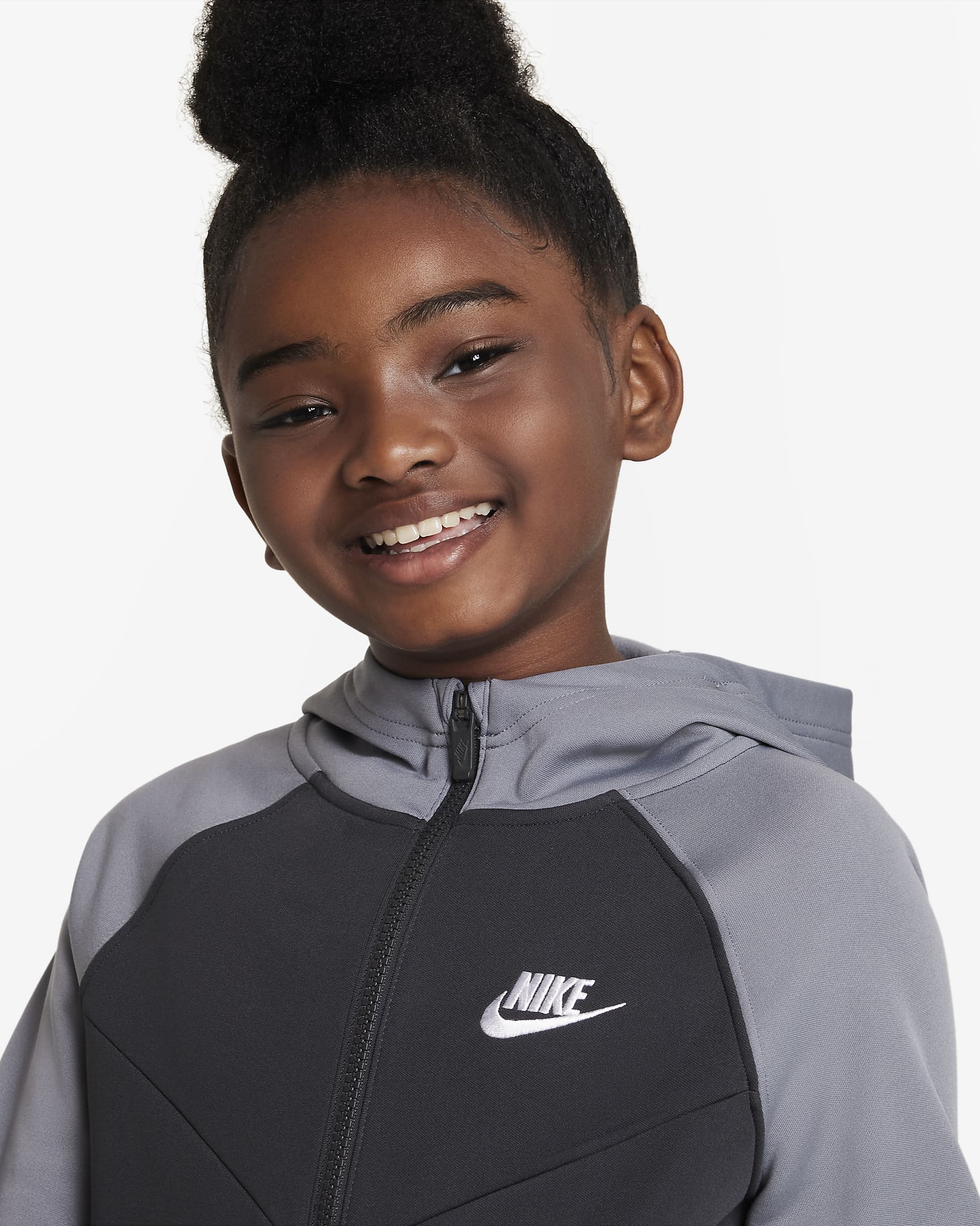 Nike Sportswear Older Kids' Tracksuit - Smoke Grey/Anthracite/White