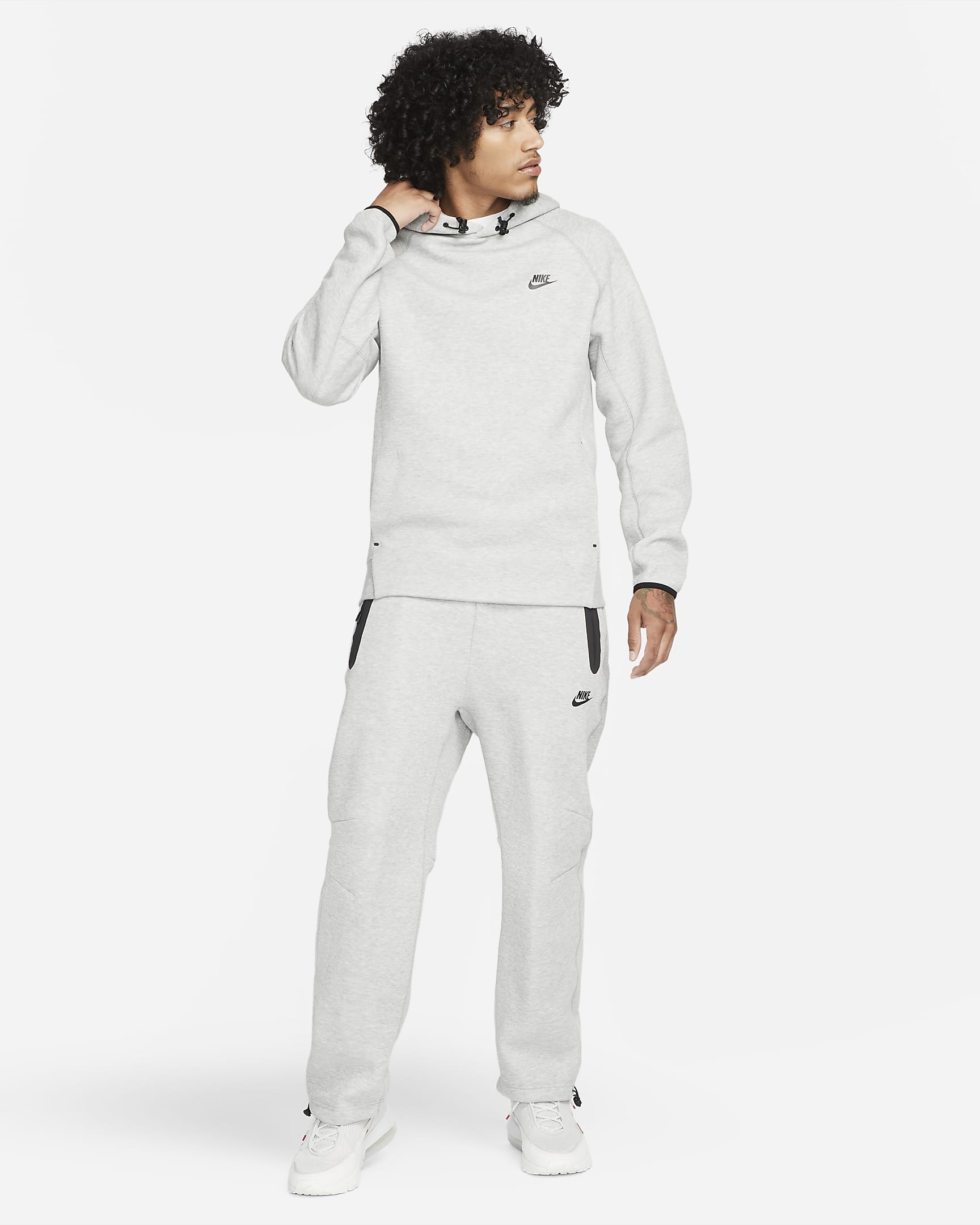 Nike Sportswear Tech Fleece hettejakke til herre - Dark Grey Heather/Svart