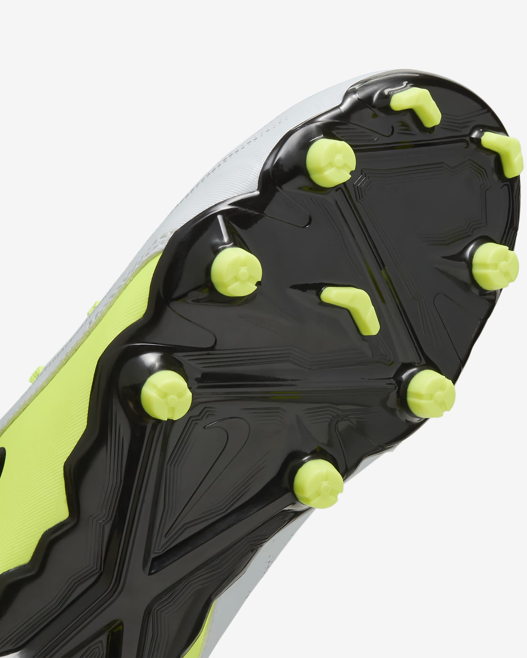 Nike Jr. Phantom Luna 2 Academy Younger/Older Kids' MG Football Boot - Metallic Silver/Volt/Black