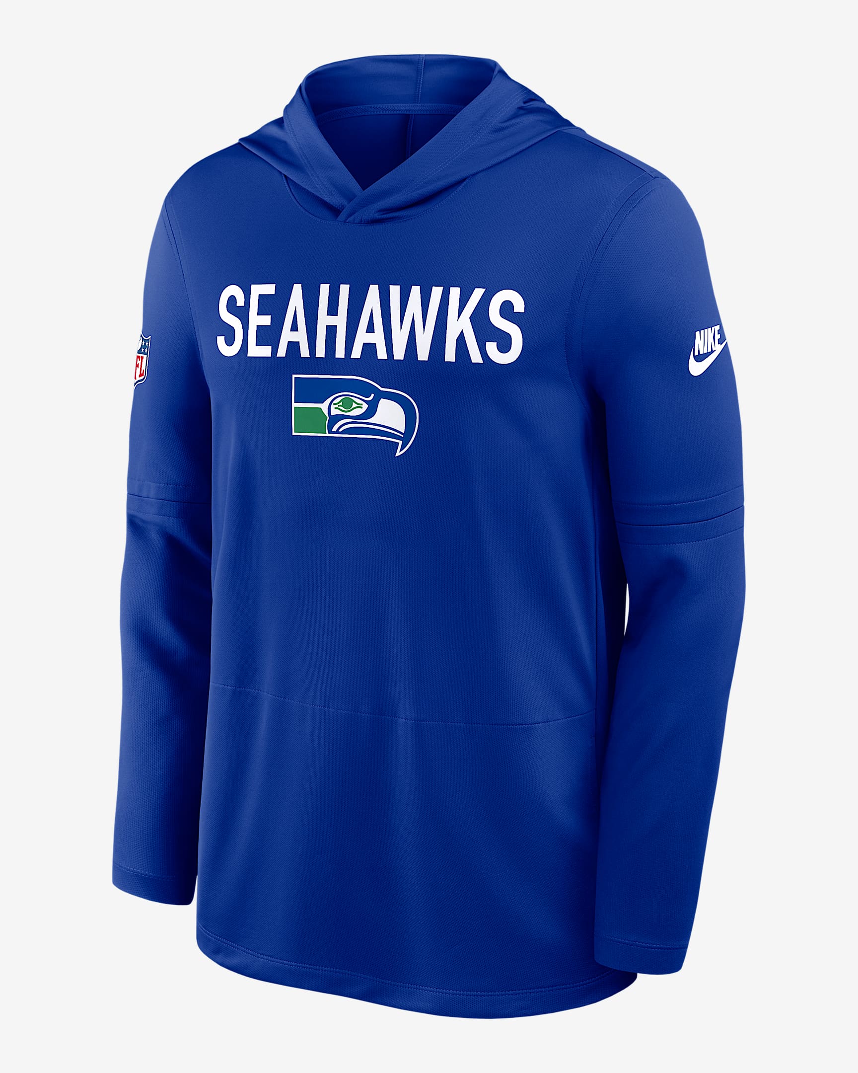 Seattle Seahawks Pass Accuracy Men's Nike Dri-FIT NFL Long-Sleeve Hooded Top - Royal