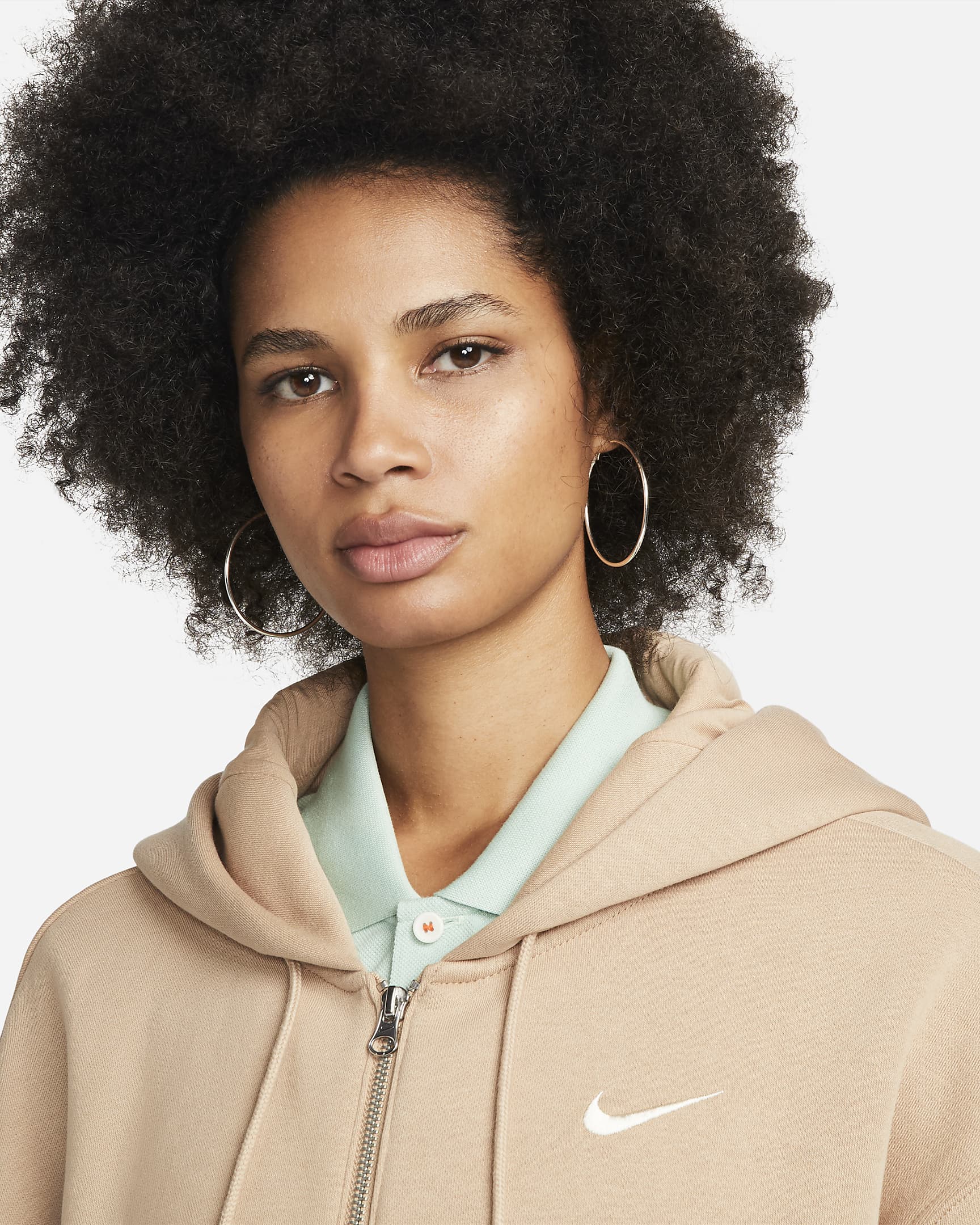 Sweat à capuche et zip oversize Nike Sportswear Phoenix Fleece pour Femme - Hemp/Sail