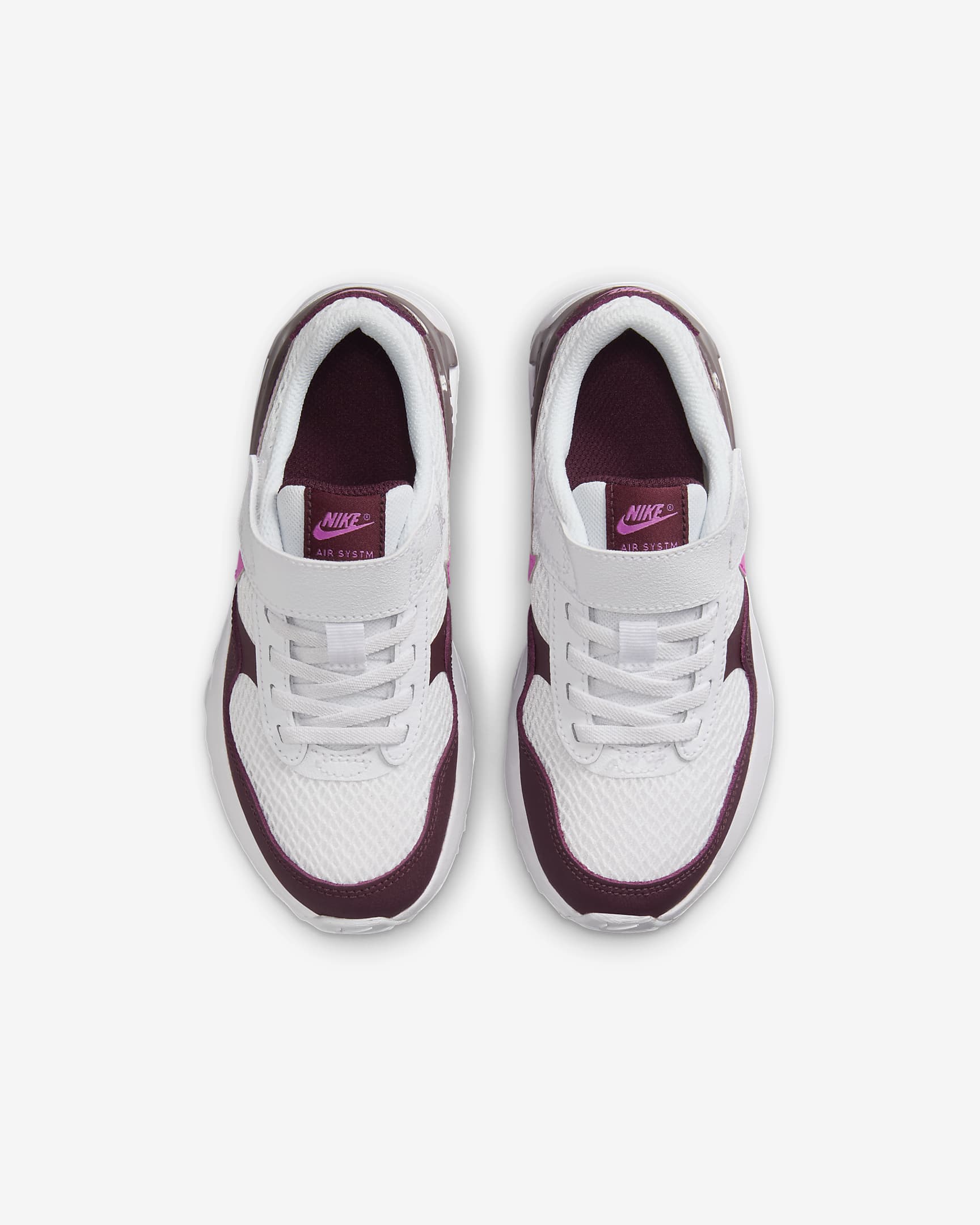 Nike Air Max SYSTM Younger Kids' Shoes - White/Burgundy Crush/Violet Ore/Playful Pink