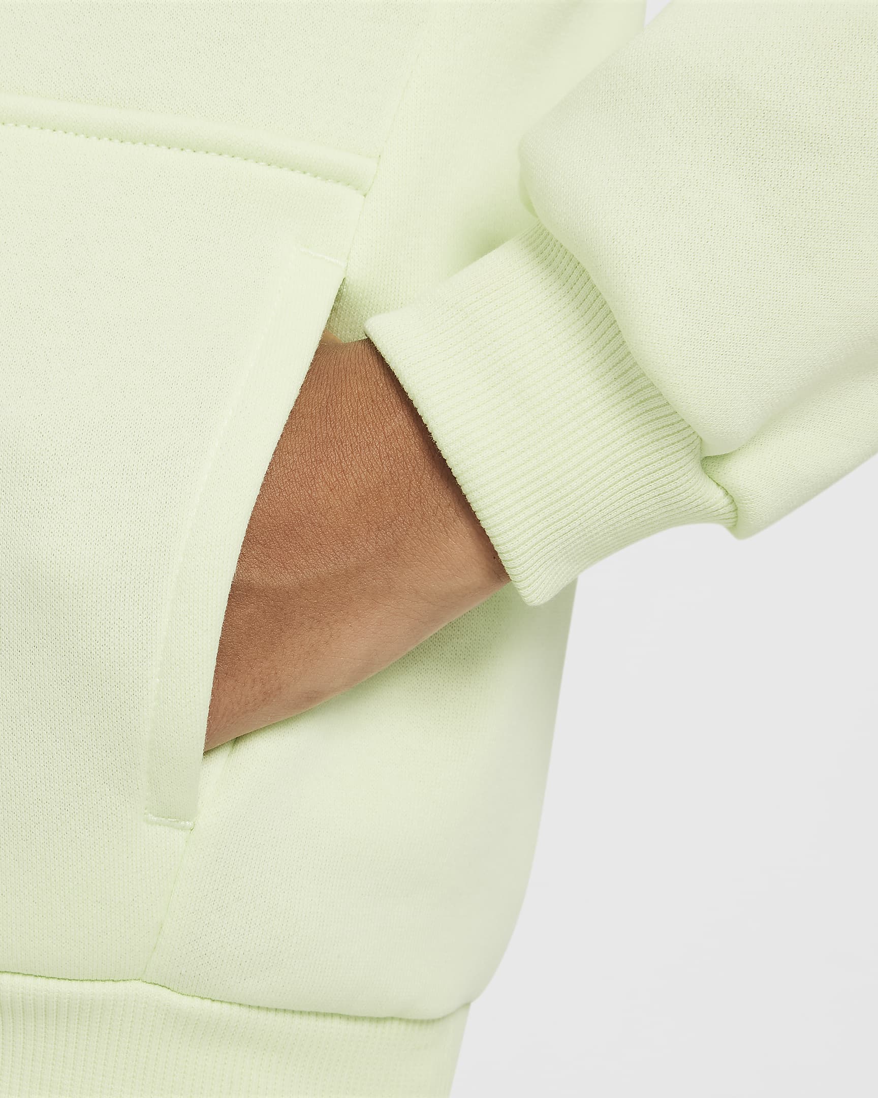 Mikina Nike Sportswear Club Fleece s kapucí pro větší děti - Lime Ice/Bílá