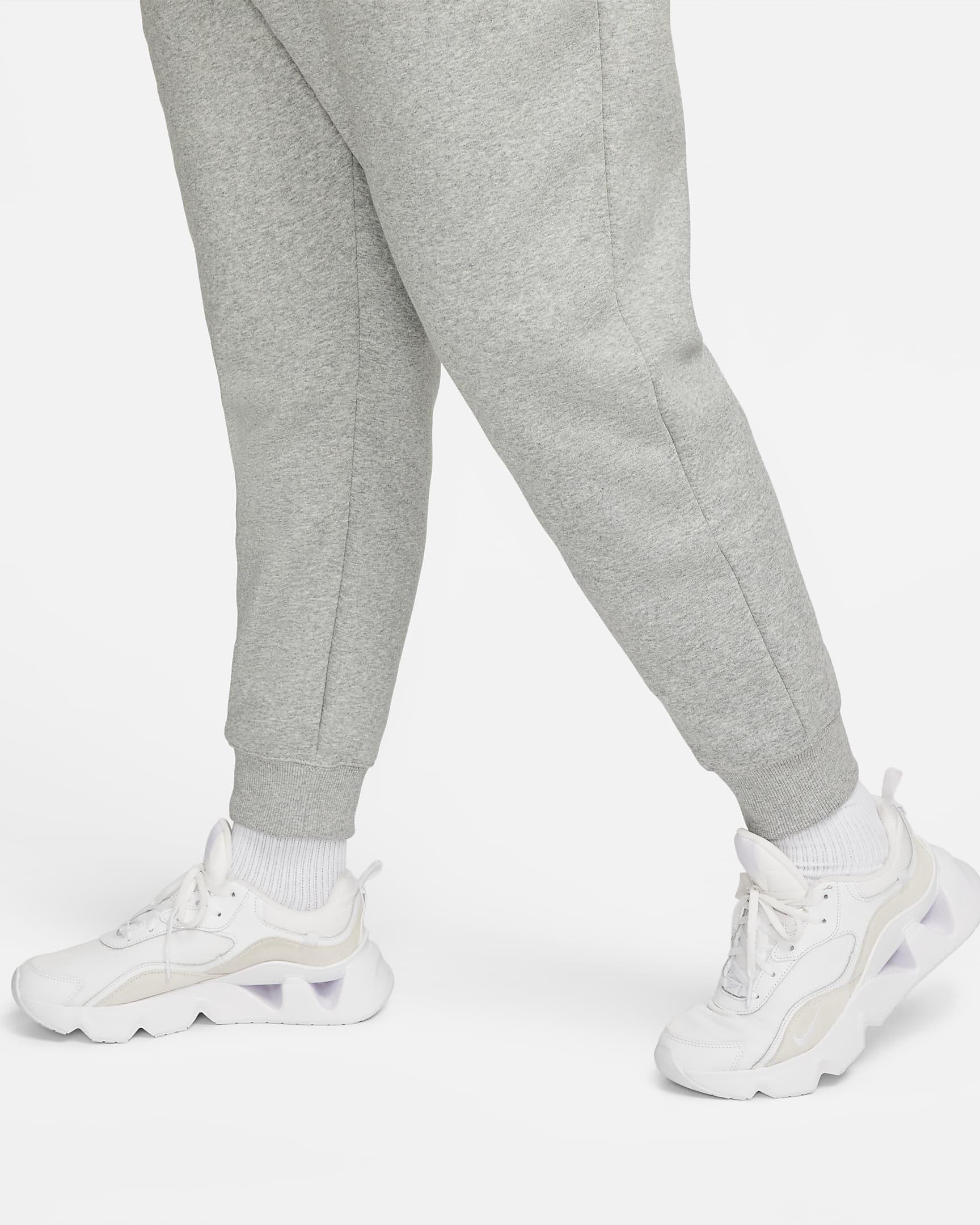 Joggers de cintura alta para mujer Nike Sportswear Phoenix Fleece (talla grande) - Gris oscuro jaspeado/Vela