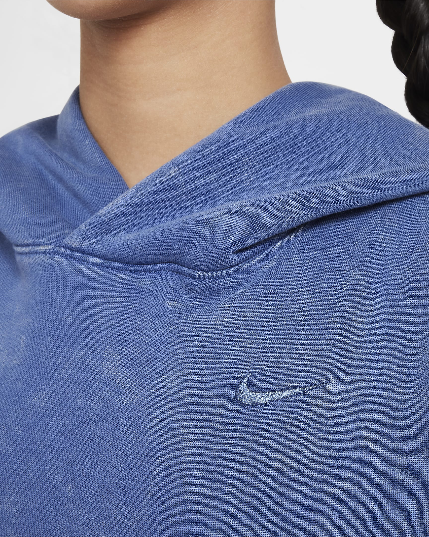 Nike Culture of Basketball Older Kids' Fleece Pullover Hoodie - Mystic Navy/Denim Turquoise/Mystic Navy