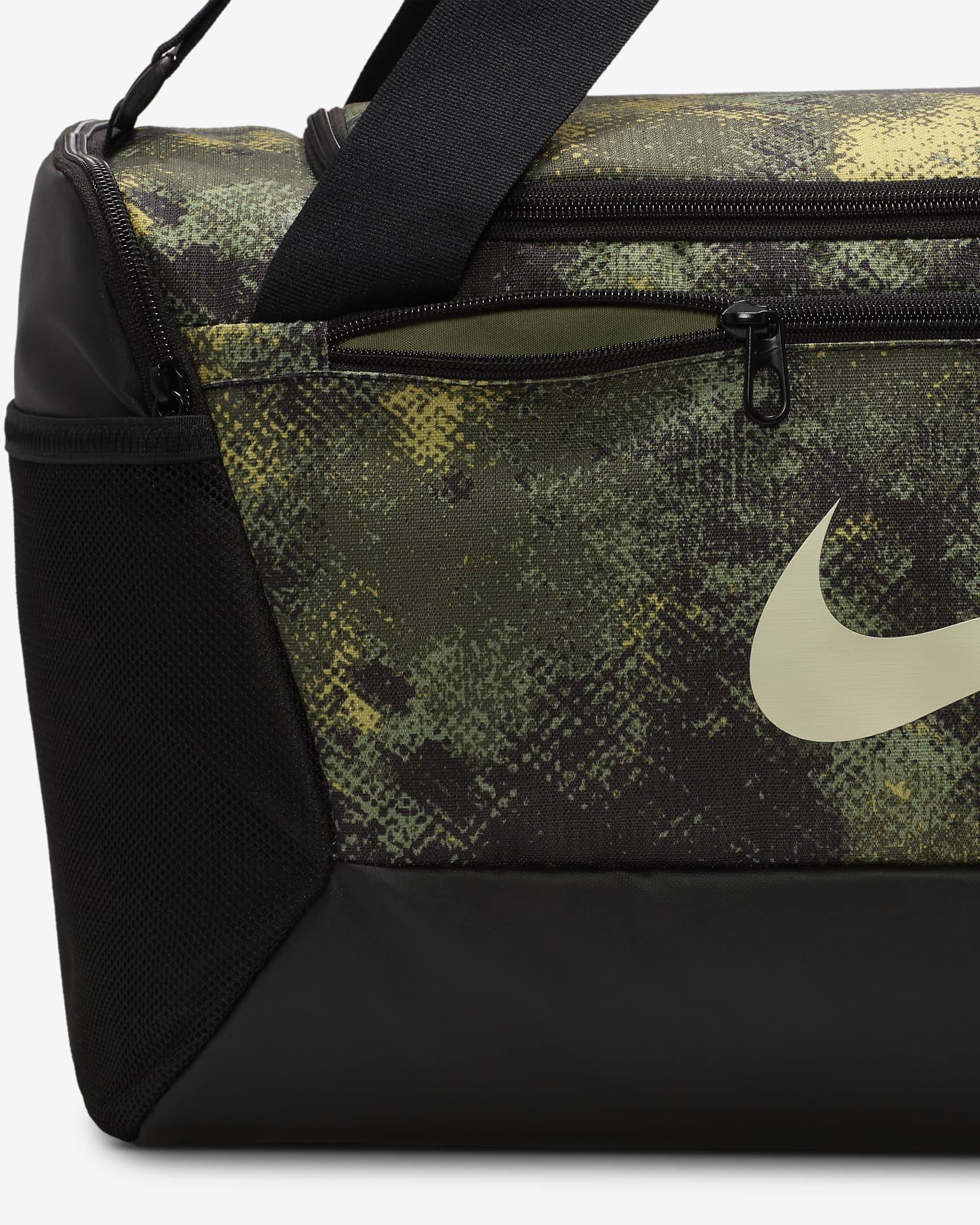 Sac de sport Nike Brasilia (petite taille, 41 L) - Oil Green/Noir/Coconut Milk