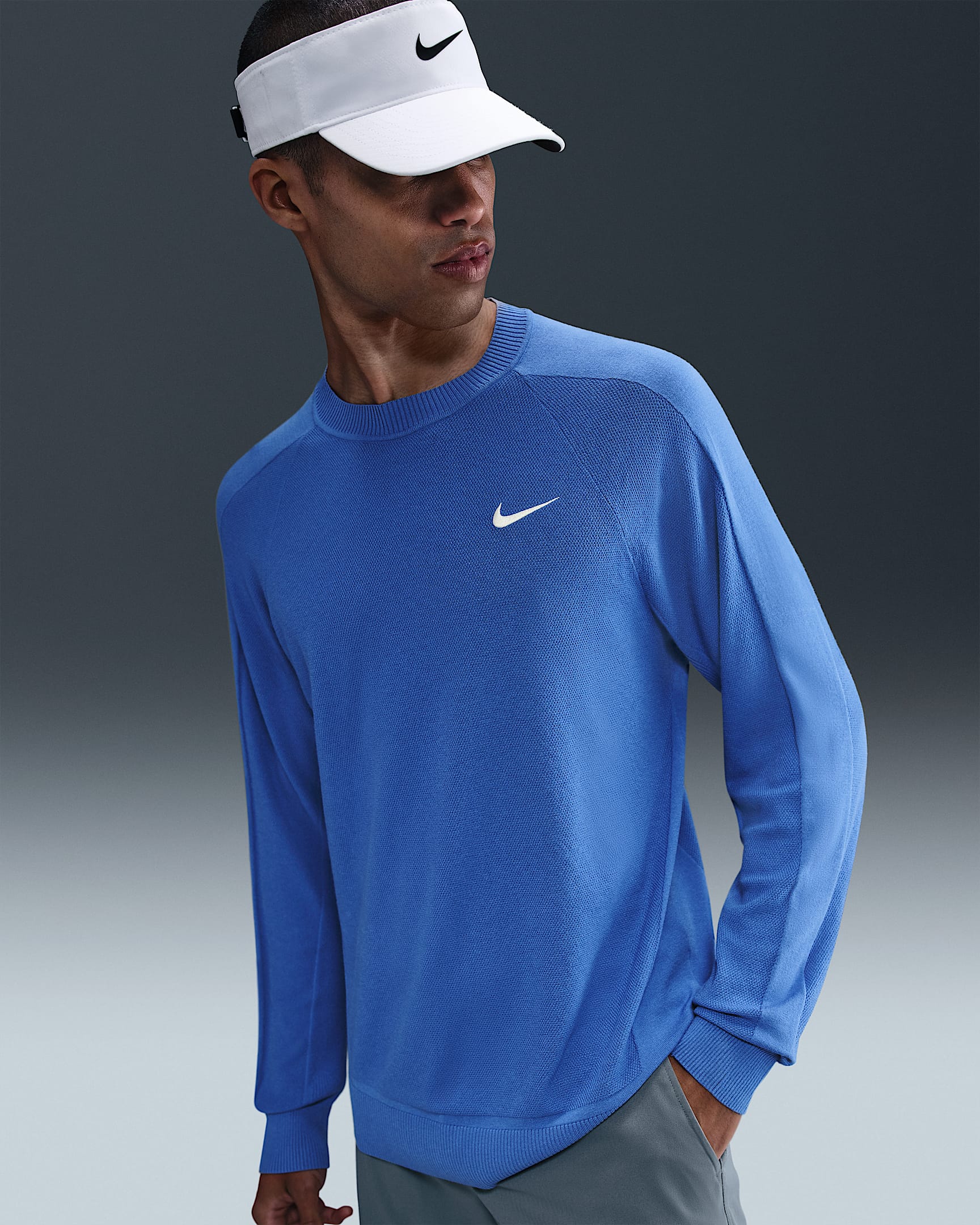 Nike Tour Men's Golf Sweater - Comet Blue/Pale Ivory