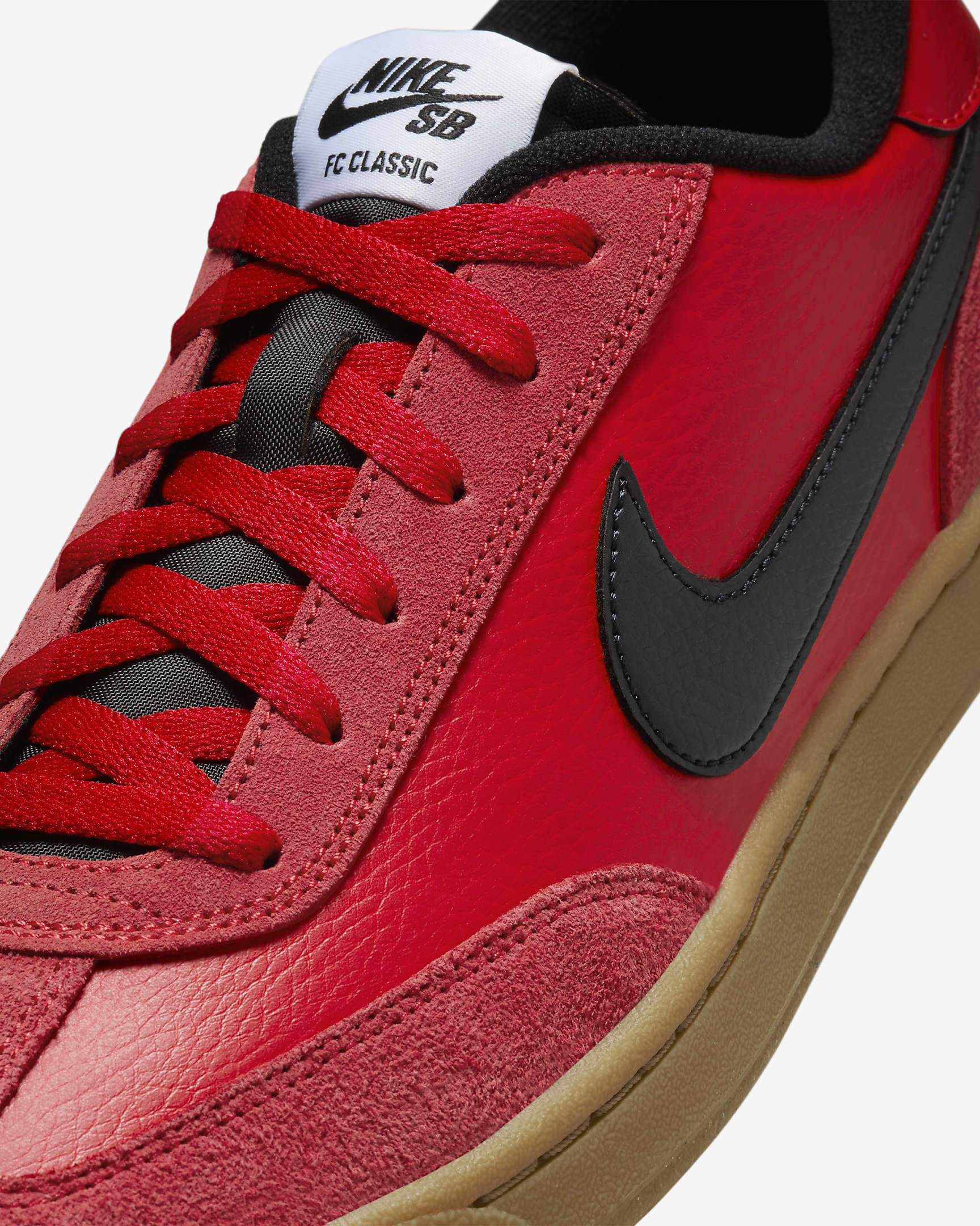 Nike SB FC Classic Skate Shoes - University Red/White/Gum Light Brown/Black