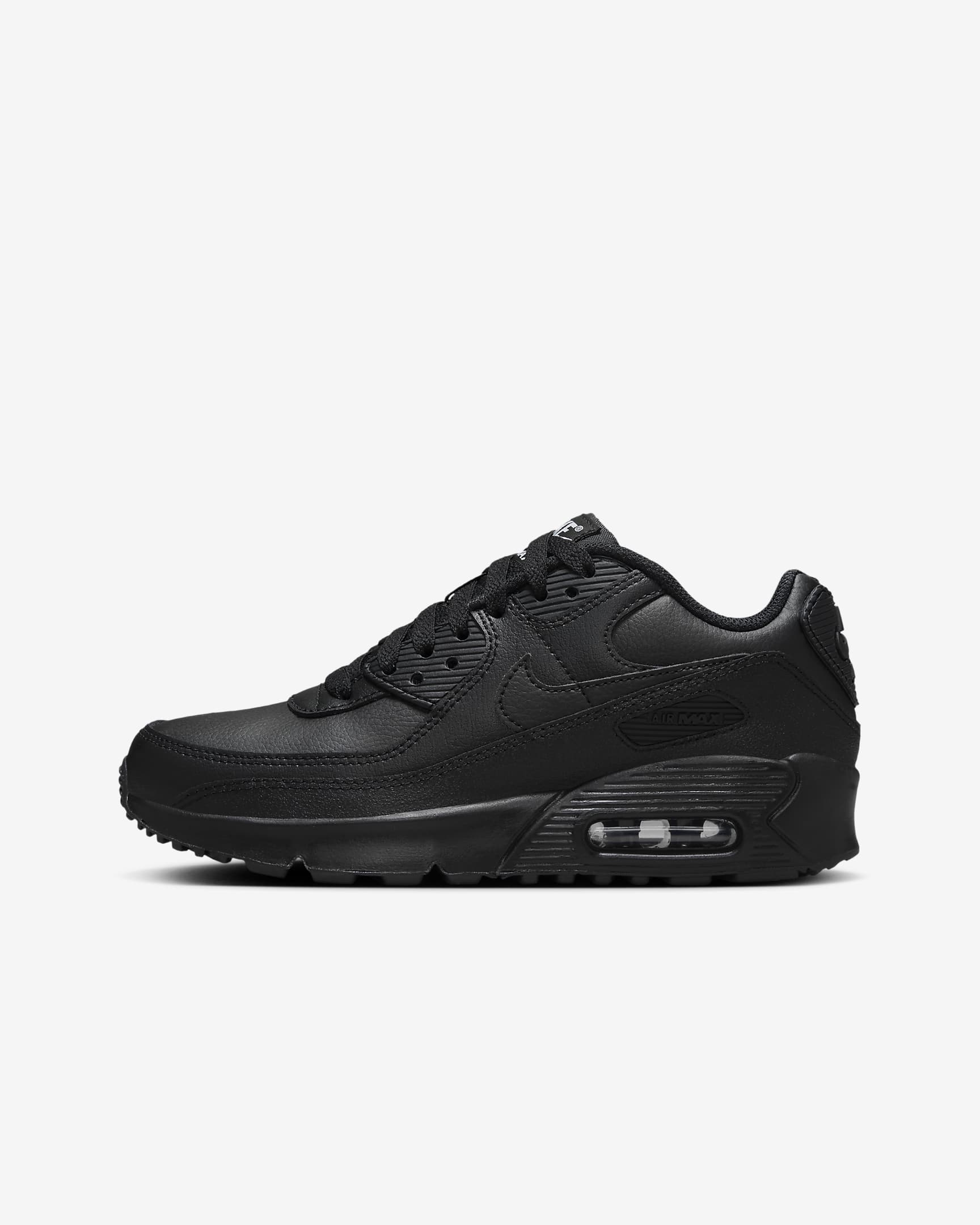 Nike Air Max 90 Older Kids' Shoe - Black/Black/White/Black