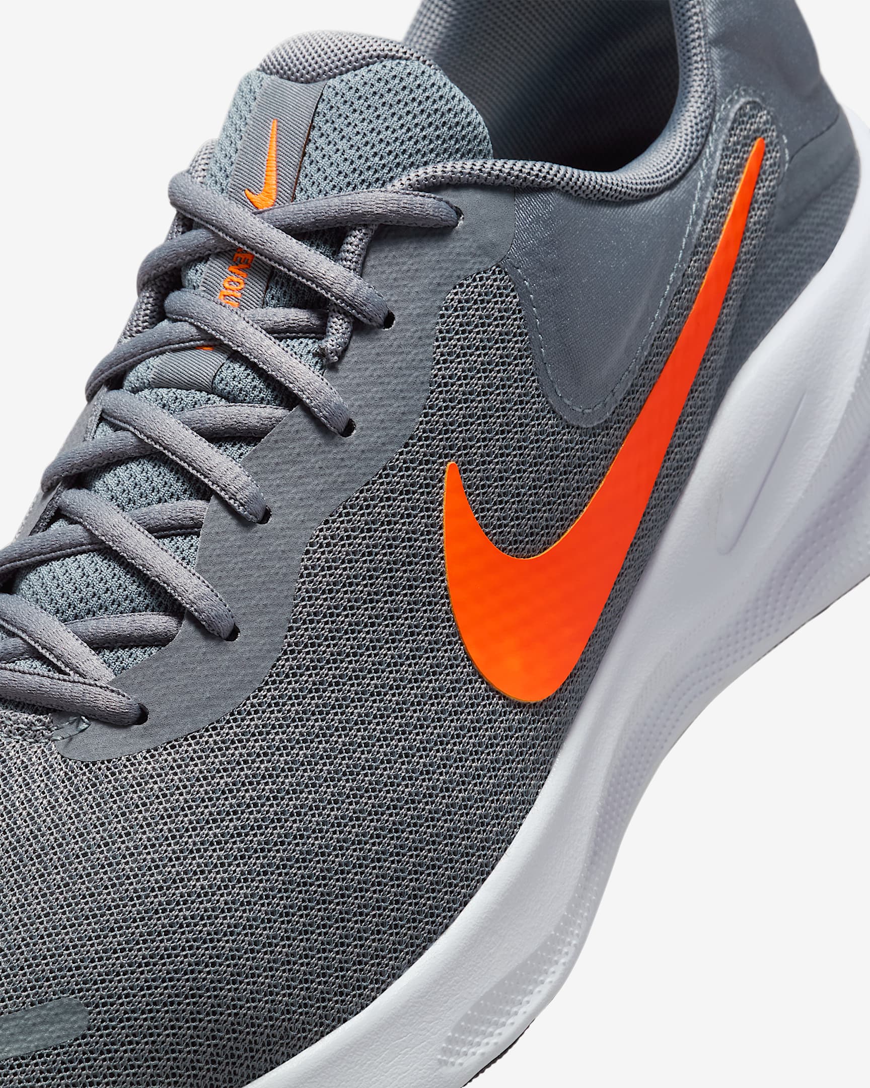 Nike Revolution 7 Men's Road Running Shoes - Cool Grey/White/Black/Total Orange