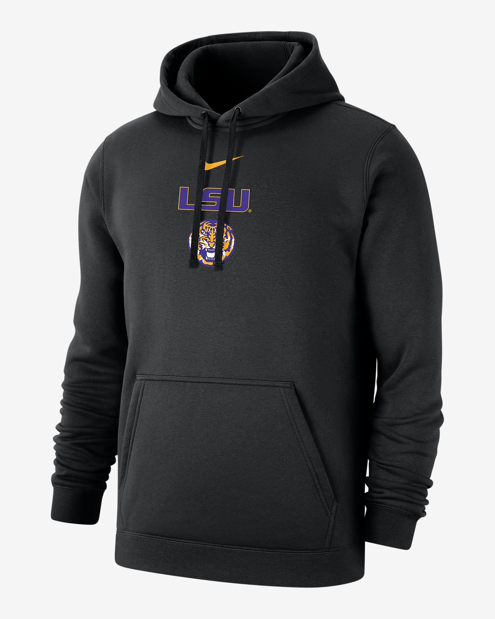 LSU Club Fleece Men's Nike College Hoodie - Black