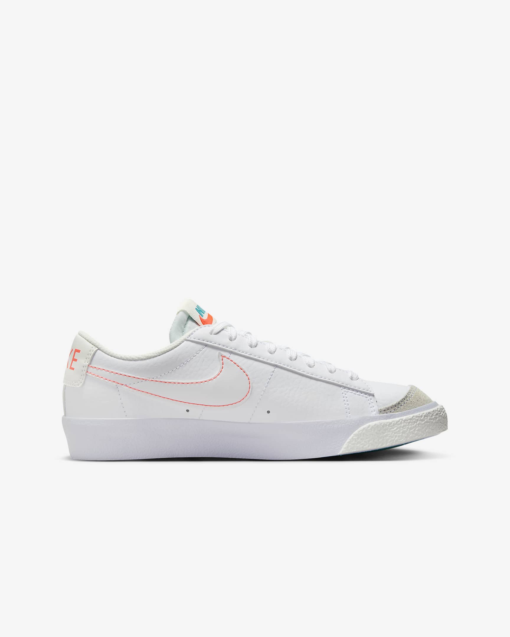 Nike Blazer Low '77 Older Kids' Shoes - White/White/Summit White/Aquamarine