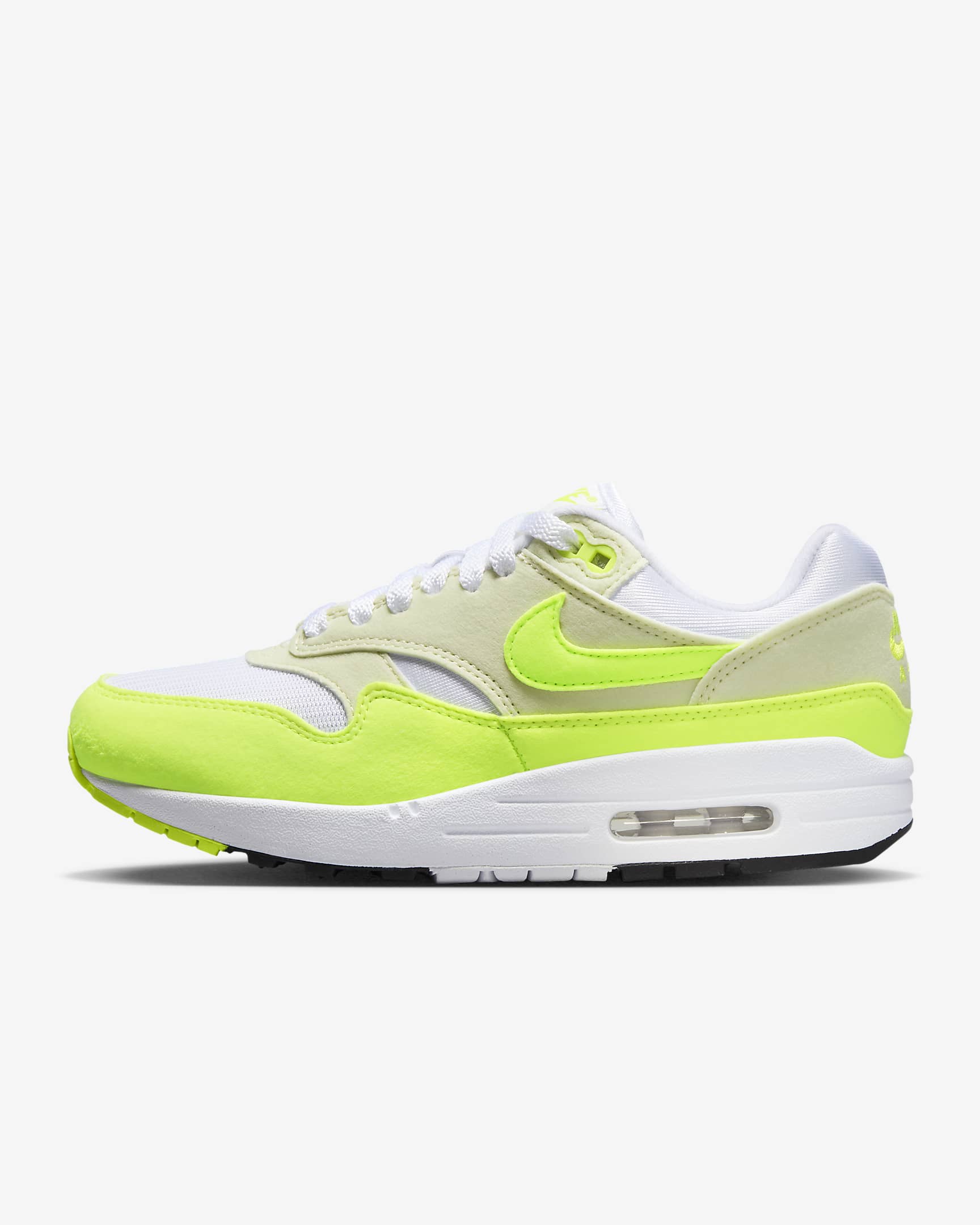 Calzado para mujer Nike Air Max 1 - Blanco/Mar de cristal/Negro/Volt