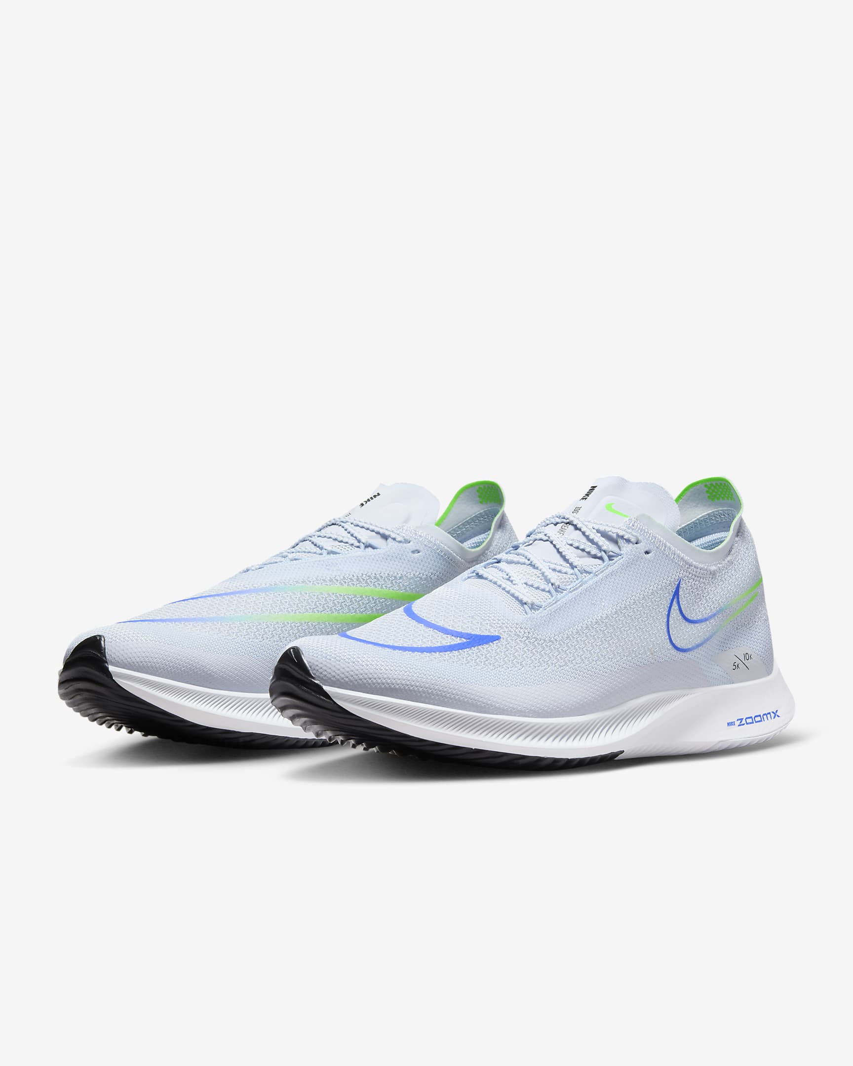 Nike Streakfly Road Racing Shoes - Football Grey/Racer Blue/Black/Green Strike