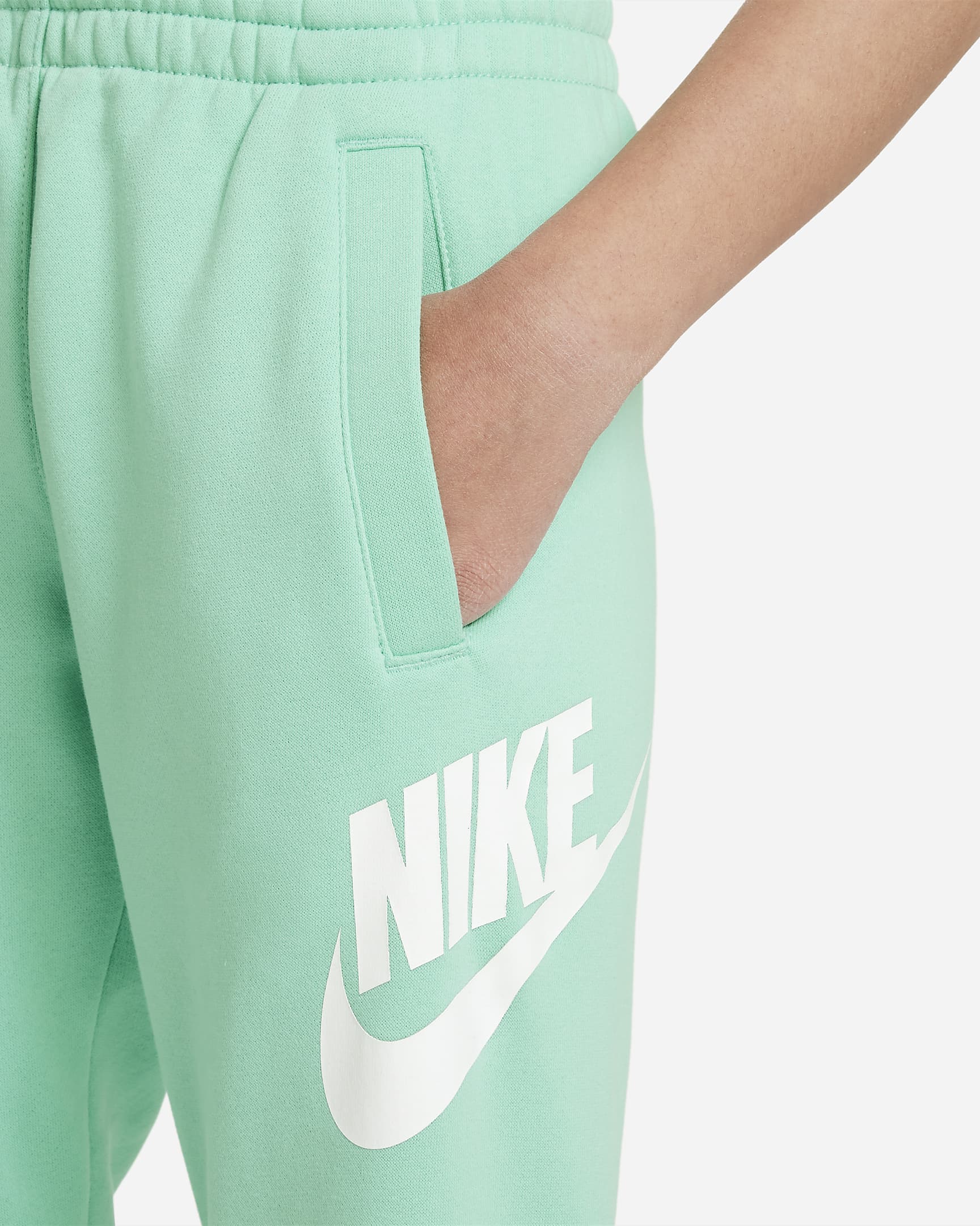 Nike Club Fleece Big Kids' Joggers - Emerald Rise/White