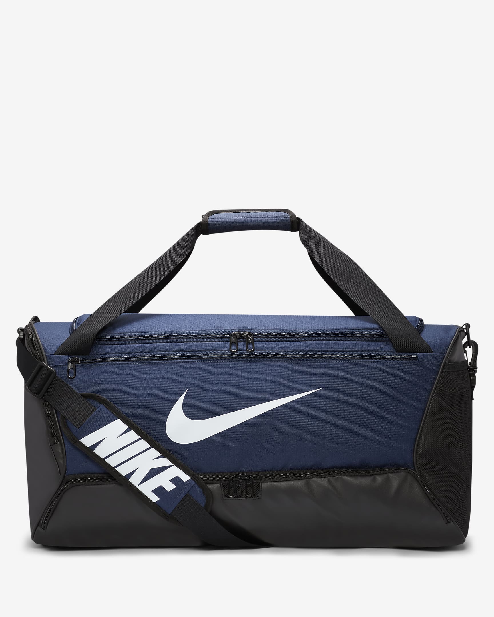 Nike Brasilia 9.5 Training Duffel Bag (Medium, 60L) - Midnight Navy/Black/White