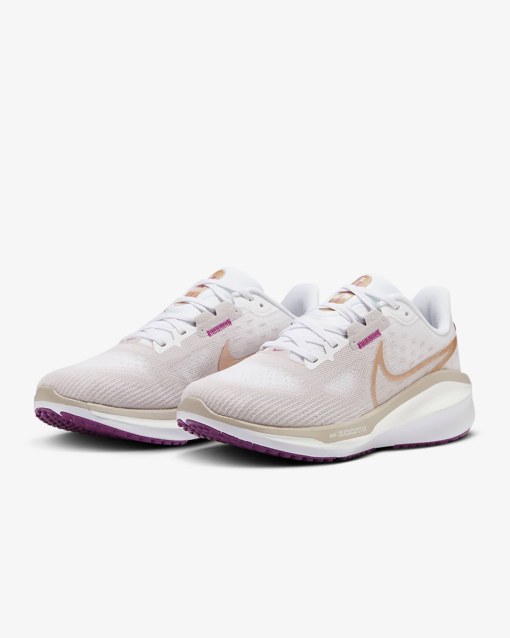 Damskie buty do biegania po asfalcie Nike Vomero 17 - Platinum Violet/Biel/Hot Fuchsia/Metallic Red Bronze