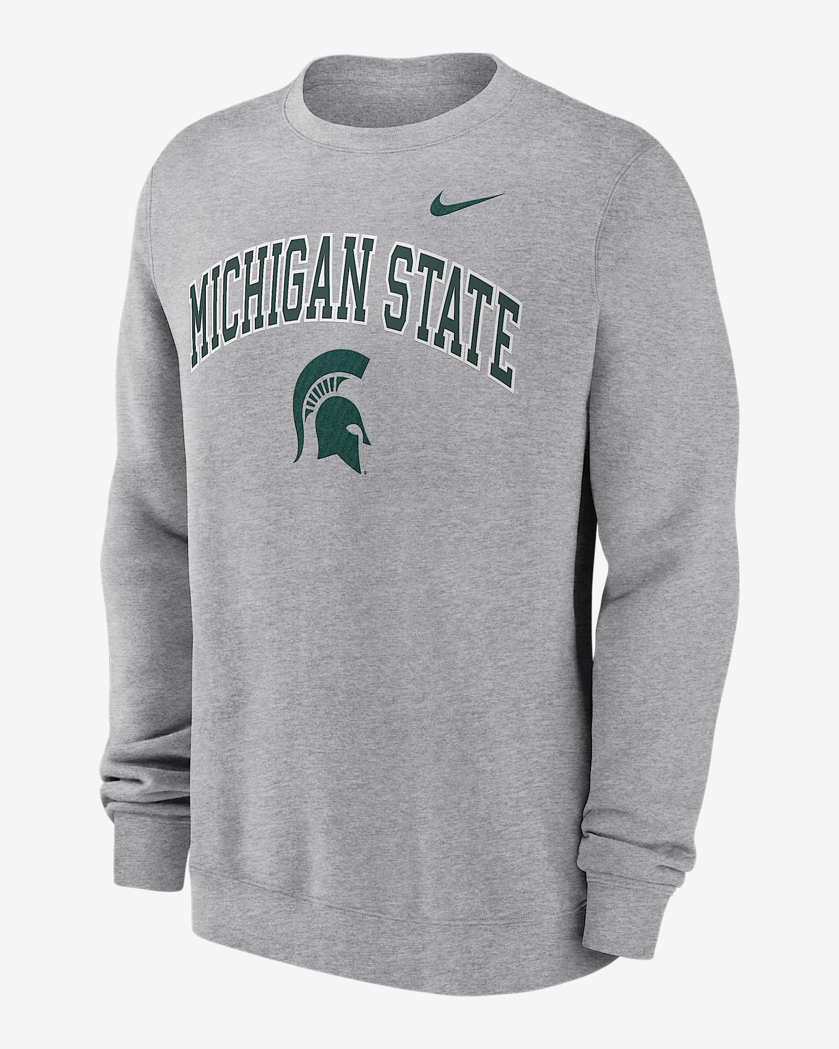 Michigan State Arch Men's Nike College Pullover Crew - Grey