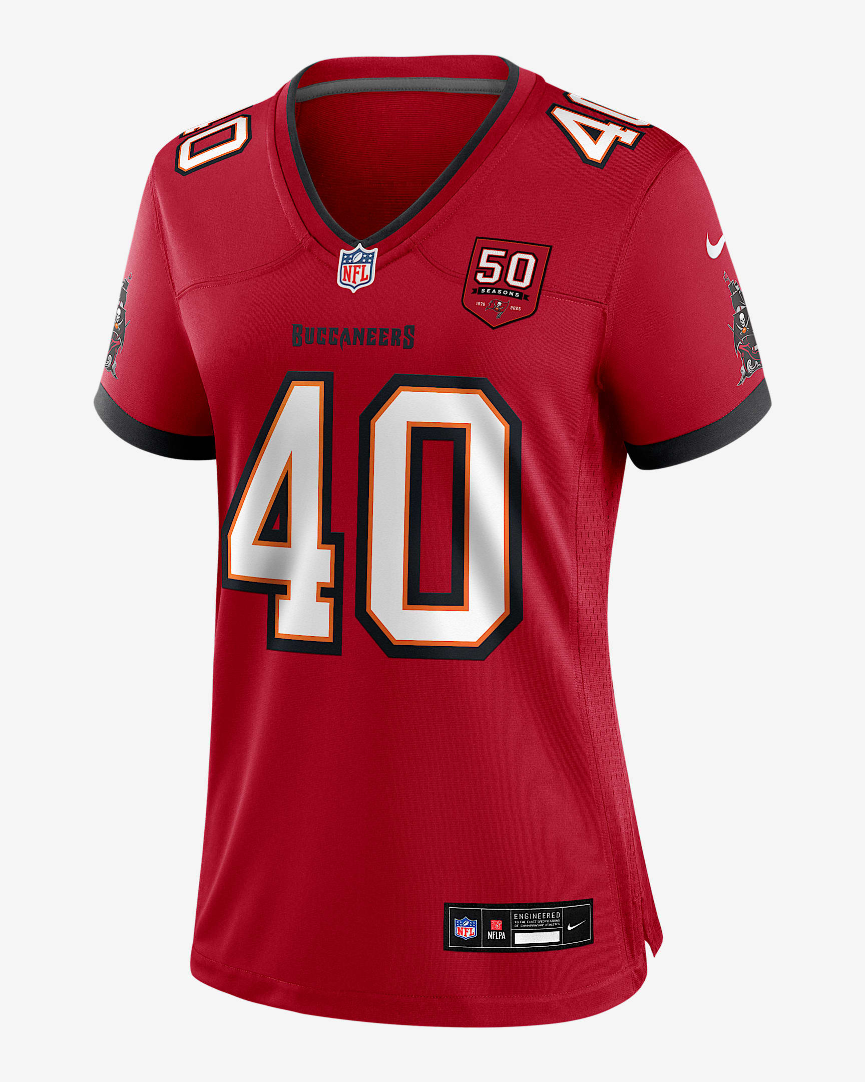 Jersey Nike de la NFL Game para mujer Mike Alstott Tampa Bay Buccaneers 50th Anniversary - Rojo