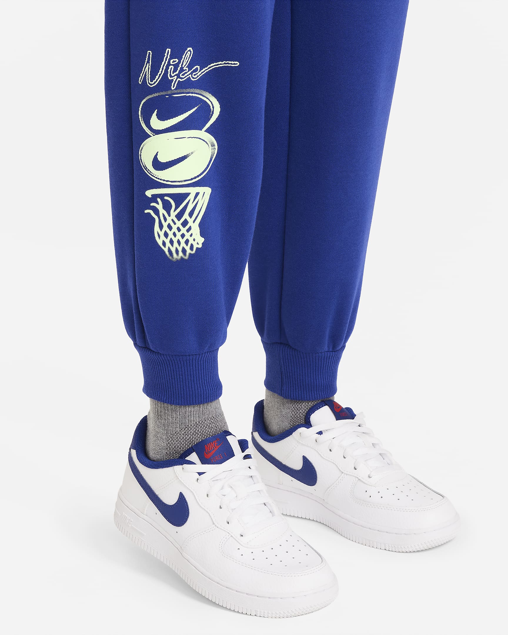 Nike Culture of Basketball Older Kids' Fleece Trousers - Deep Royal Blue/Vapour Green