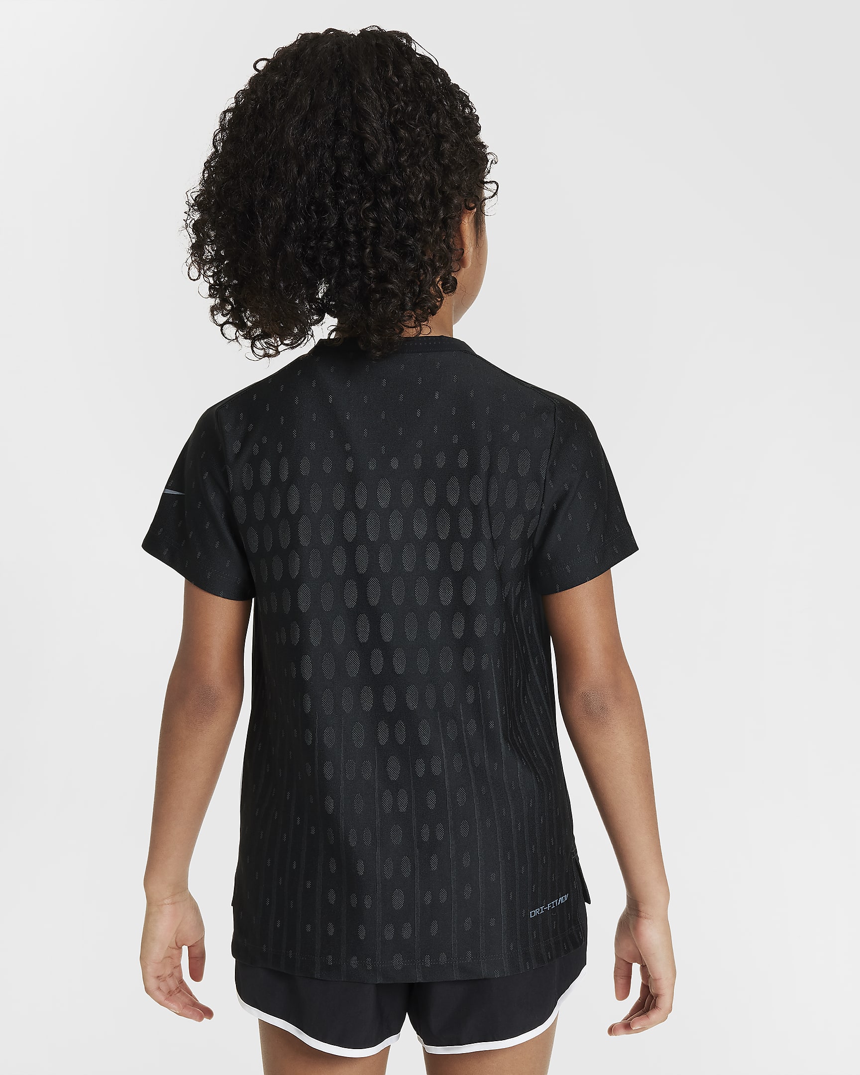 Nike Older Kids' (Girls') Dri-FIT ADV Short-Sleeve Top - Black/Dark Smoke Grey/Black