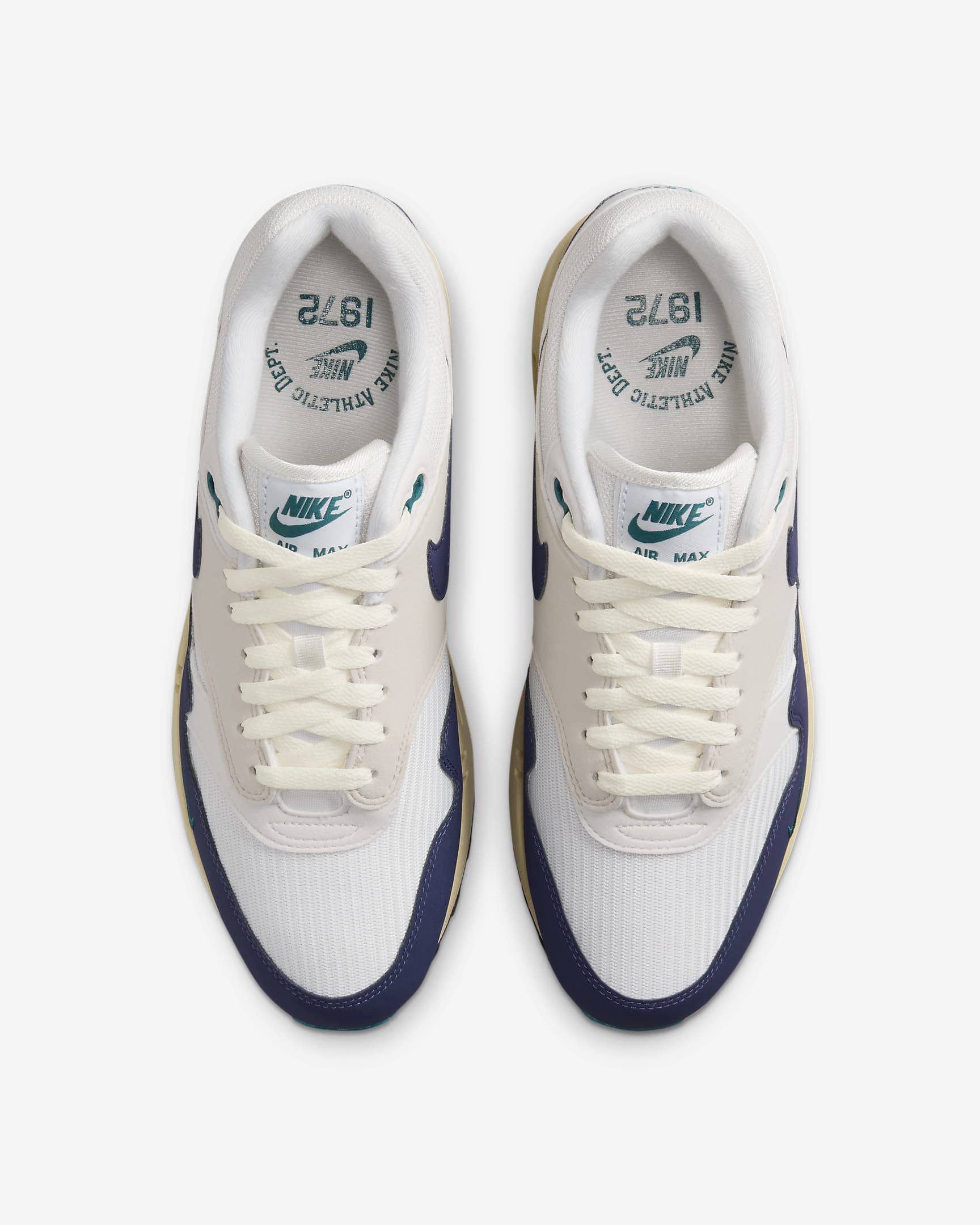 Nike Air Max 1 Herenschoen - Sail/Light Orewood Brown/Phantom/Deep Royal Blue