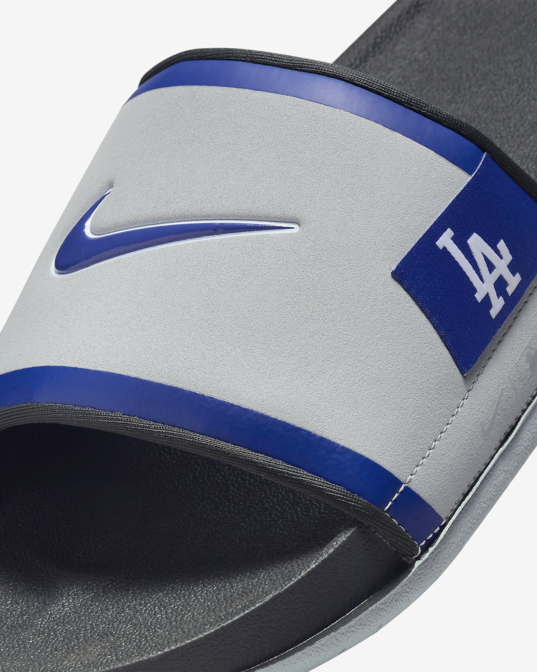 Nike Offcourt (Los Angeles Dodgers) Offcourt Slides - Wolf Grey/Dark Smoke Grey/Deep Royal Blue