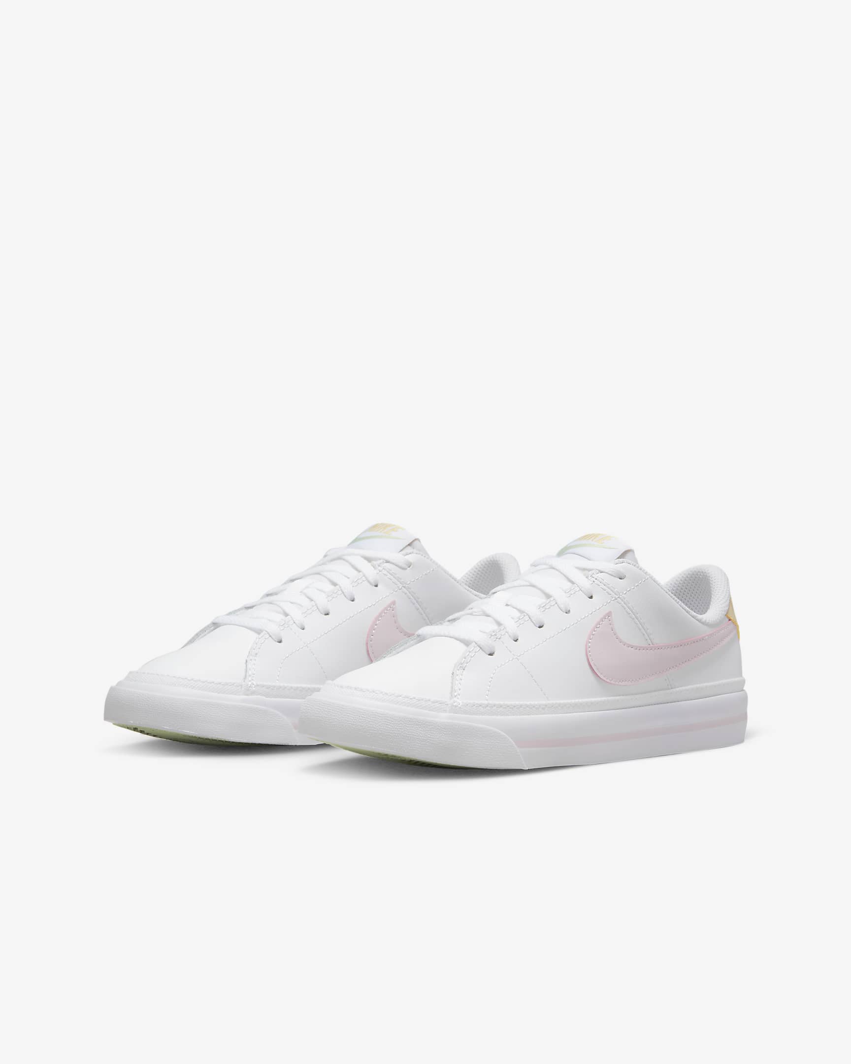 Tenis para niños grandes Nike Court Legacy - Blanco/Sésamo/Pulpa dulce/Espuma rosa