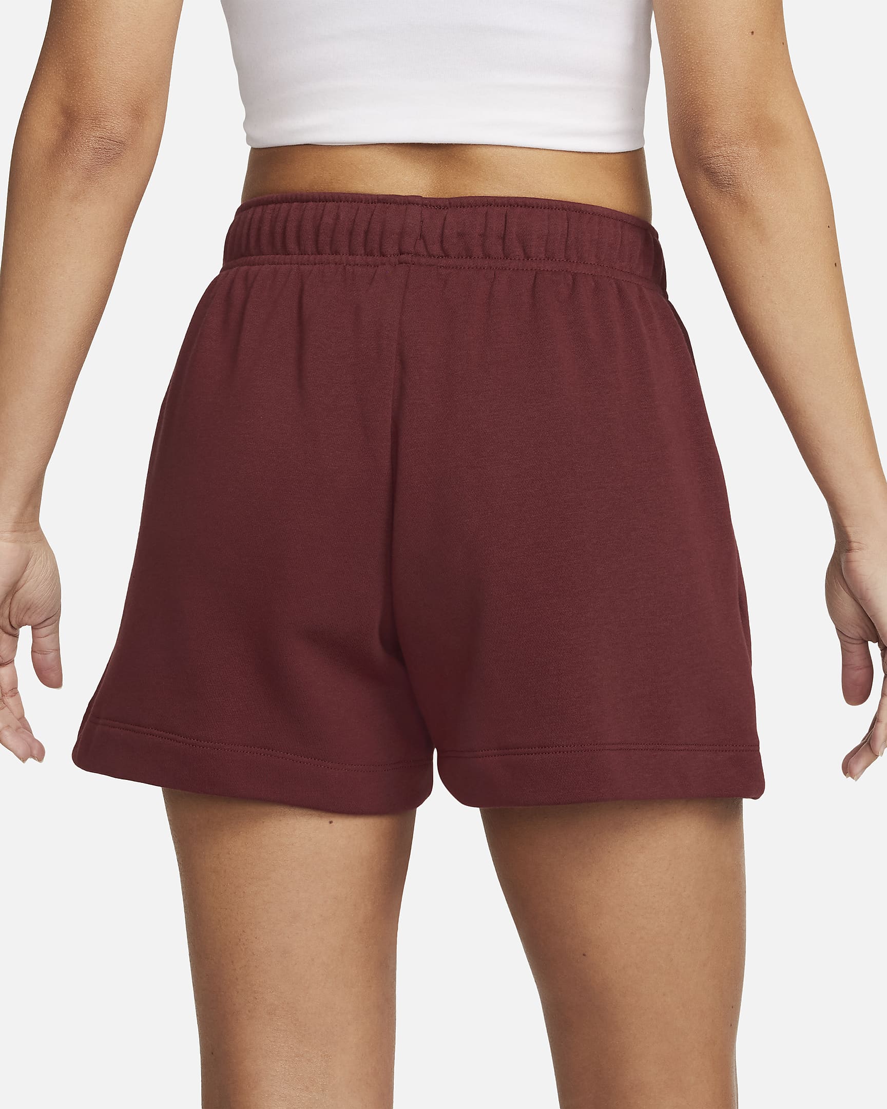 Nike Sportswear Club Fleece Women's Mid-Rise Shorts - Dark Team Red/White