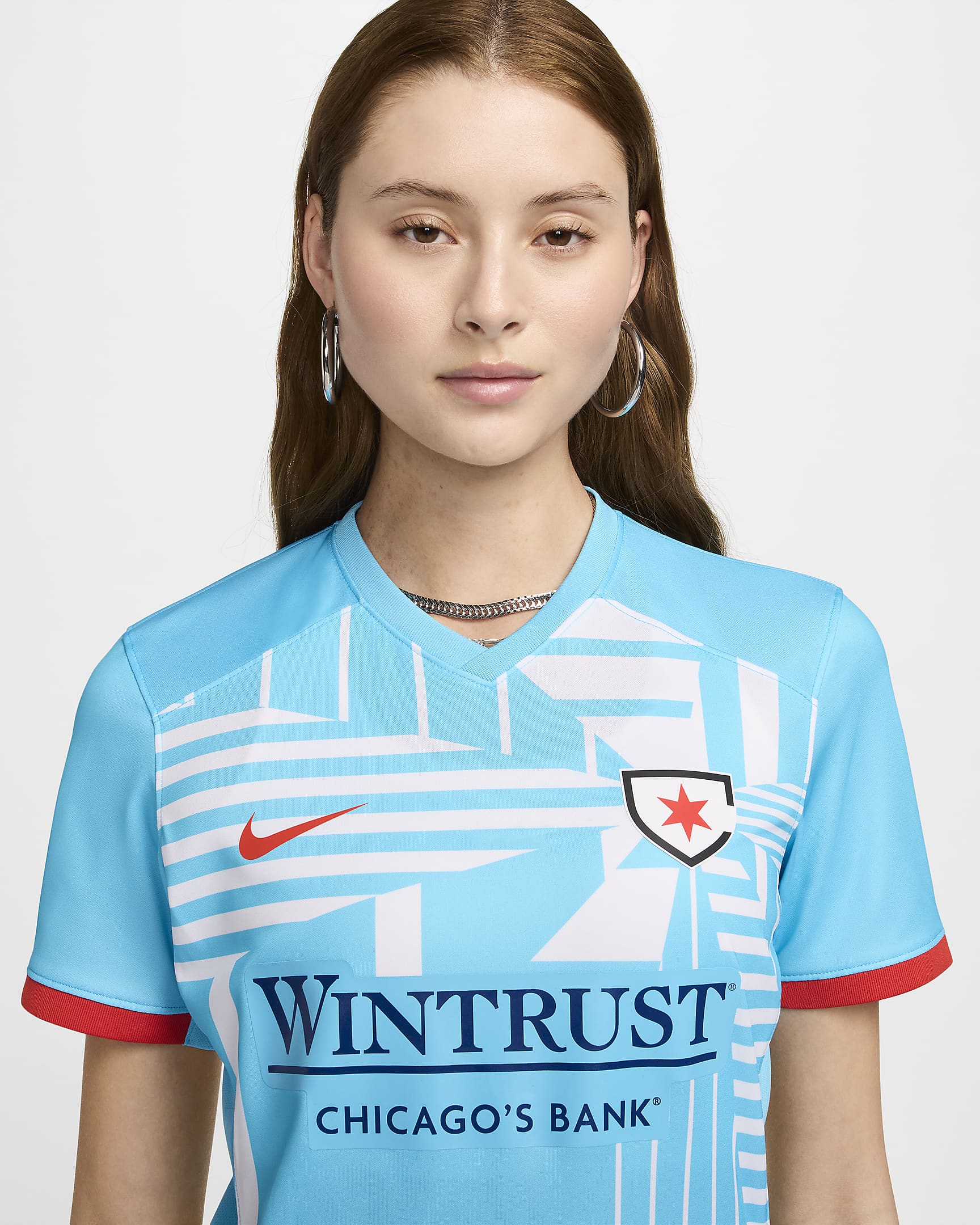 Jersey Nike Dri-FIT de la NWSL tipo réplica para mujer Chicago Red Stars 2024 Stadium Primary - Azul báltico