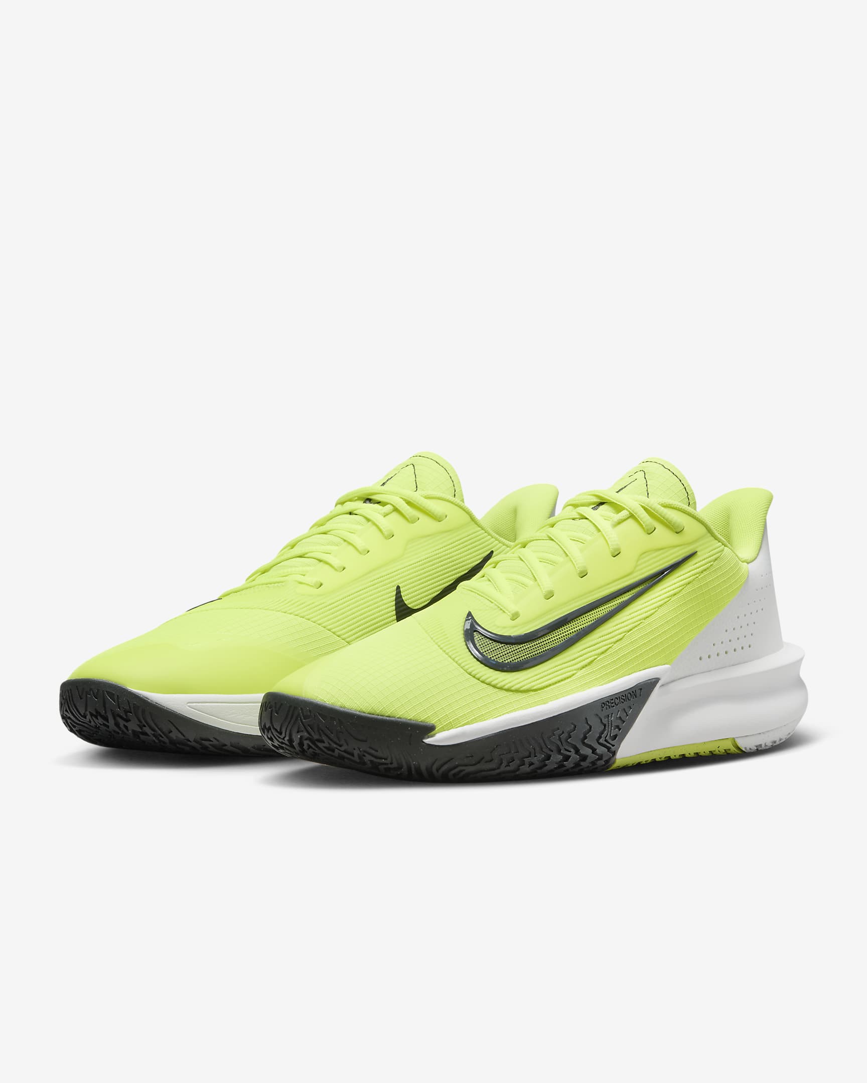 Nike Precision 7-basketballsko til mænd - Volt/Summit White/Barely Volt/Dark Smoke Grey