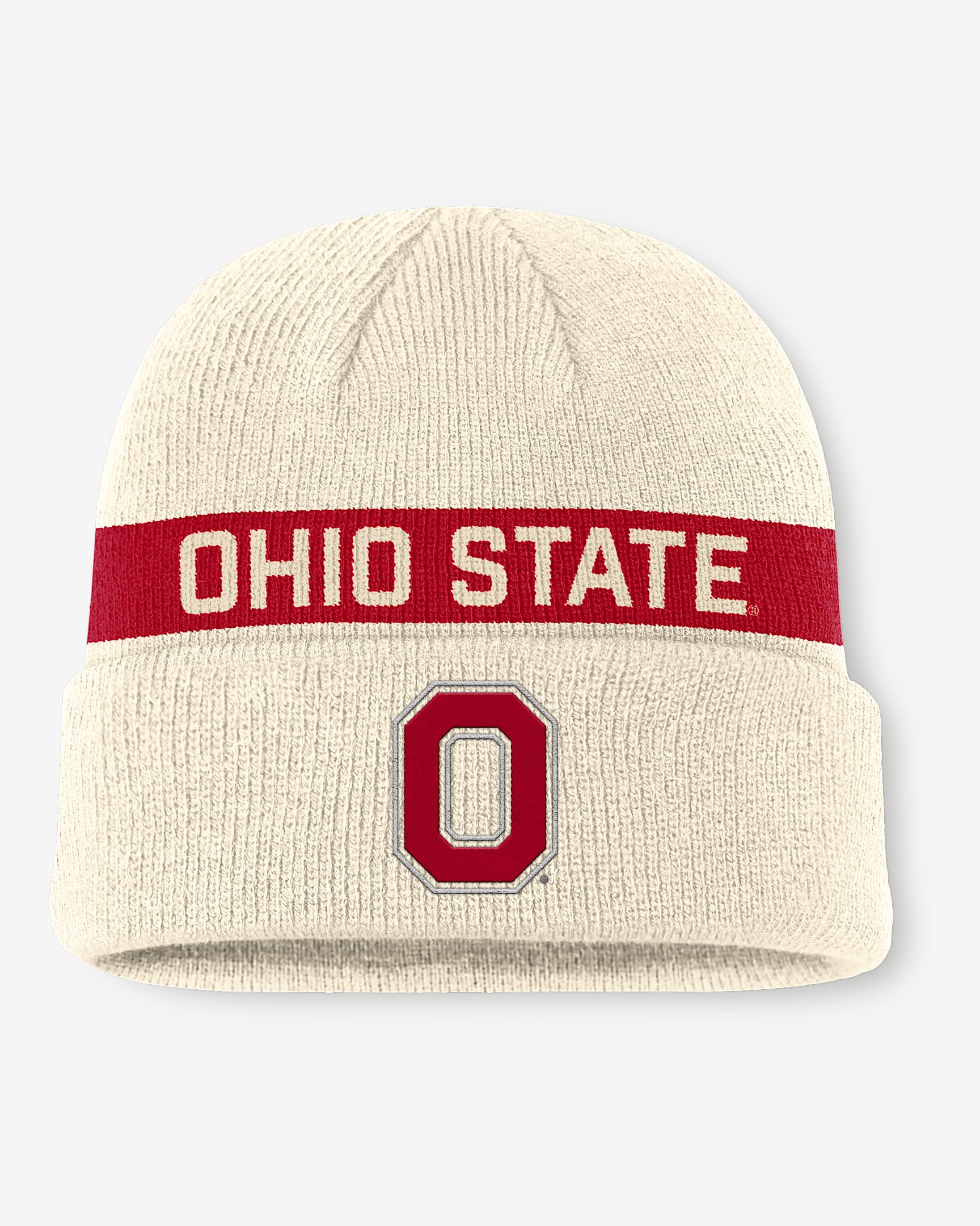 Ohio State Primetime Peak Utility Men's Nike College Cuffed Beanie - Natural