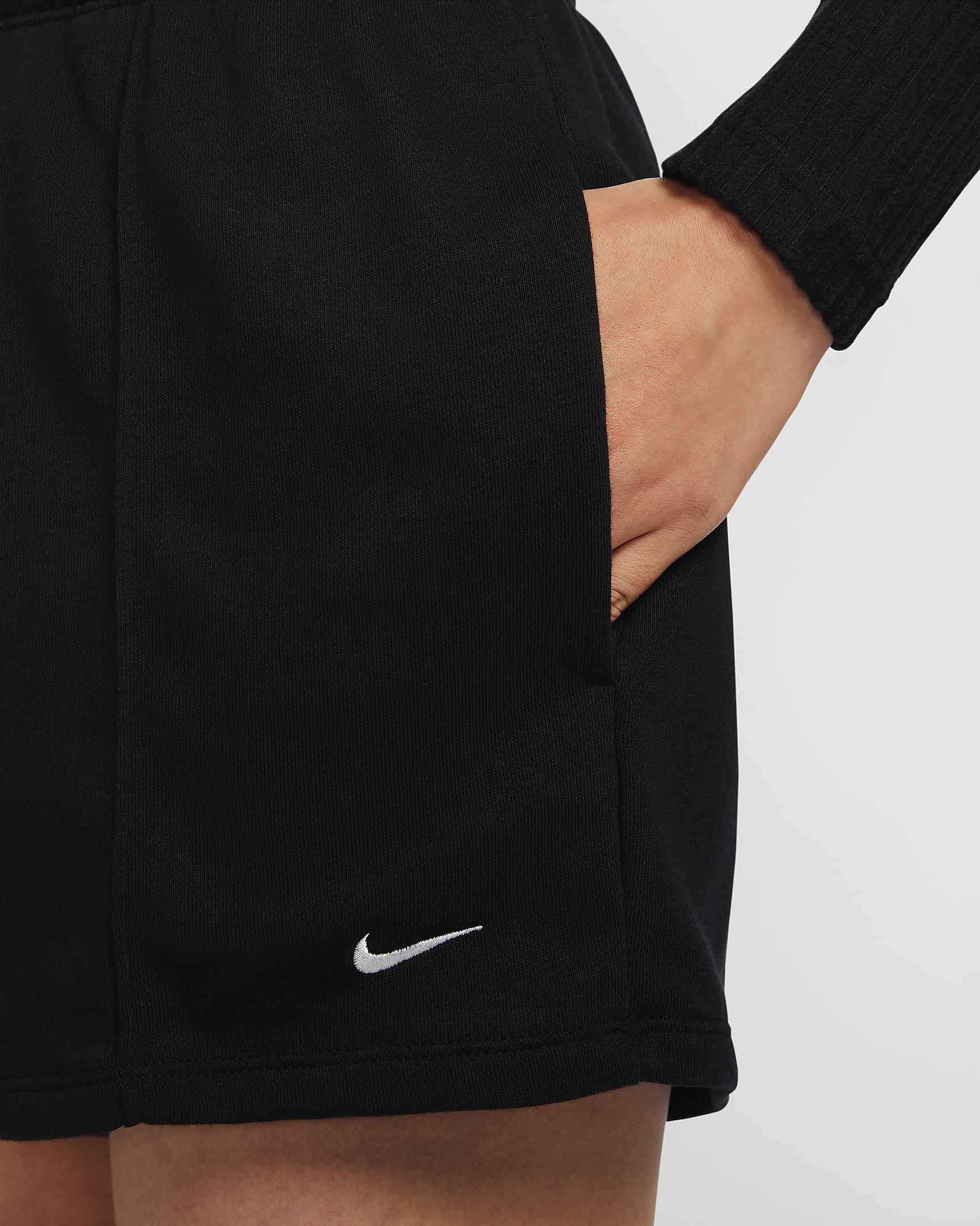 Nike Sportswear Chill Terry Women's Mid-Rise 10cm (approx.) French Terry Shorts - Black/Sail