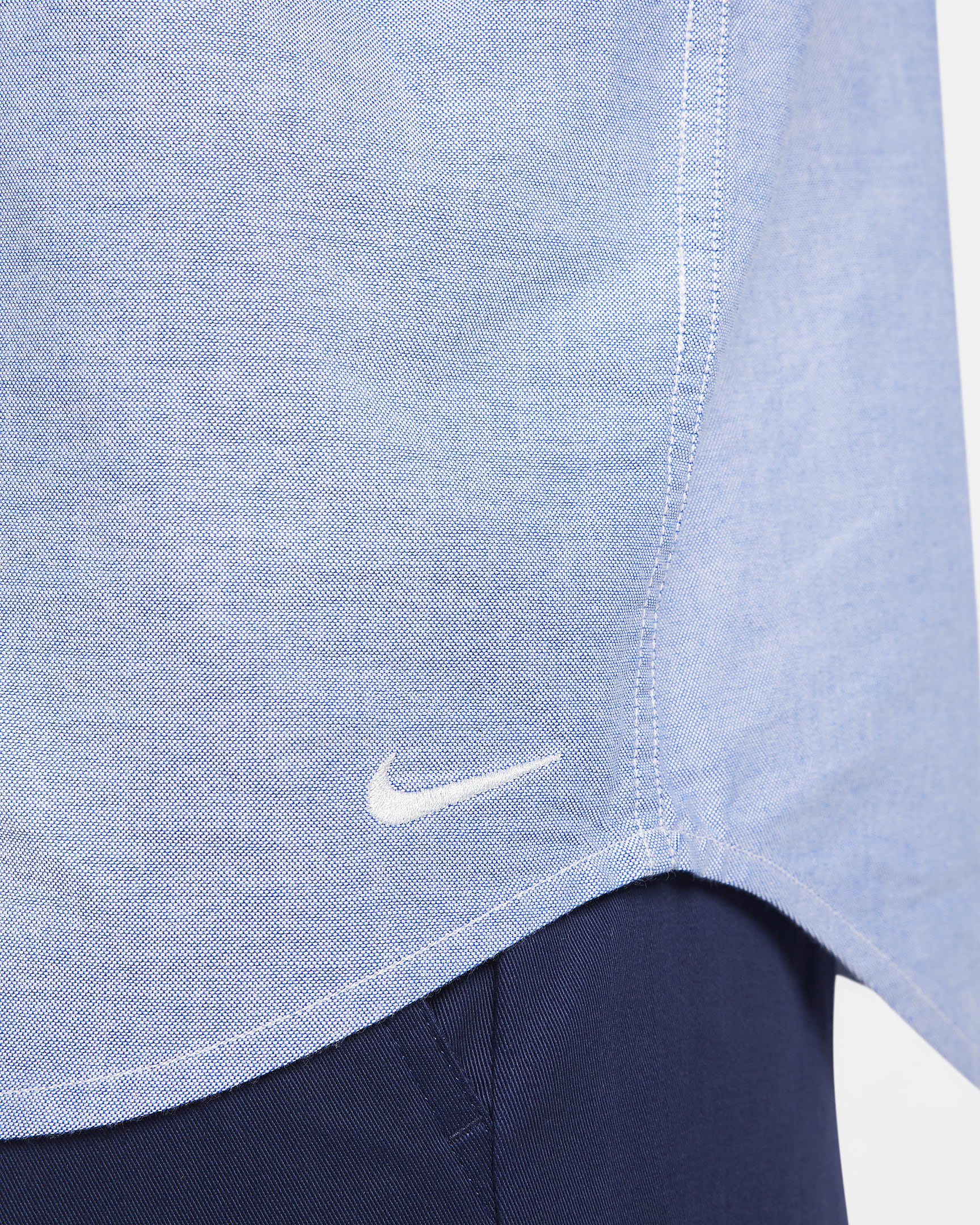 Nike Life langermet Oxford-skjorte med knepping til herre - Hvit/Game Royal/Football Grey