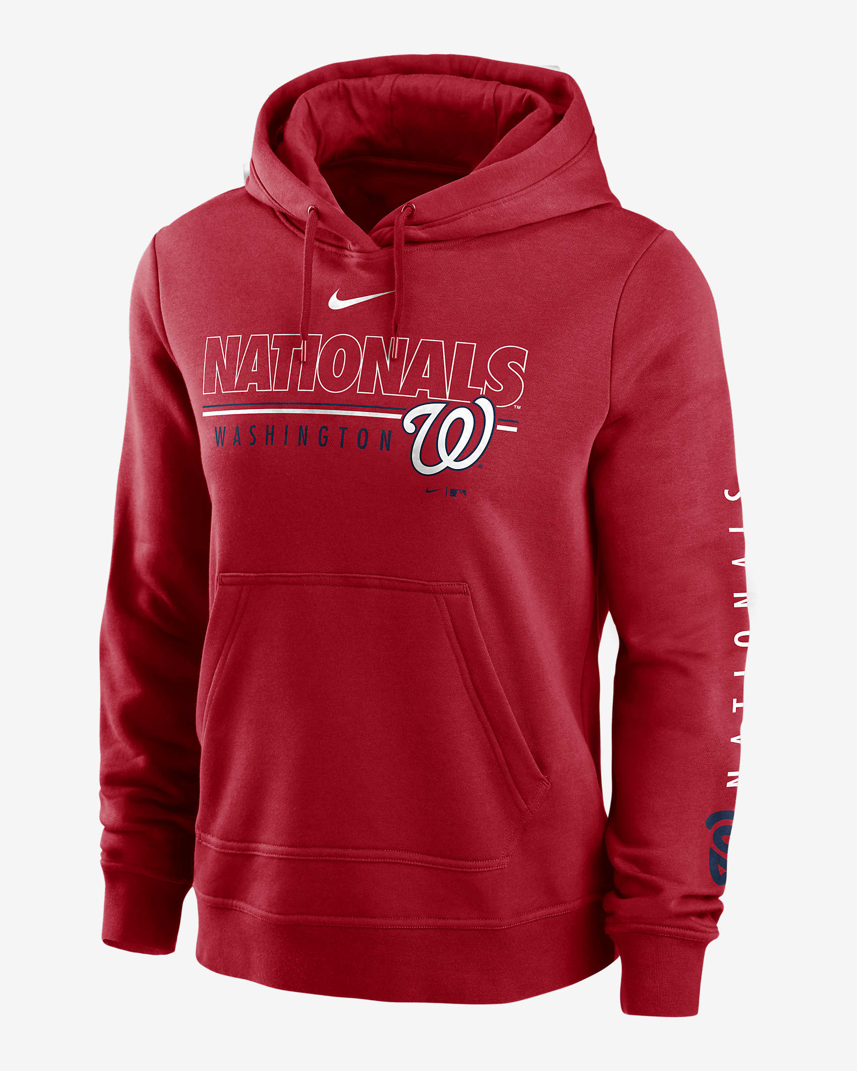 Nike Outline Club (MLB Washington Nationals) Women's Pullover Hoodie - Sport Red