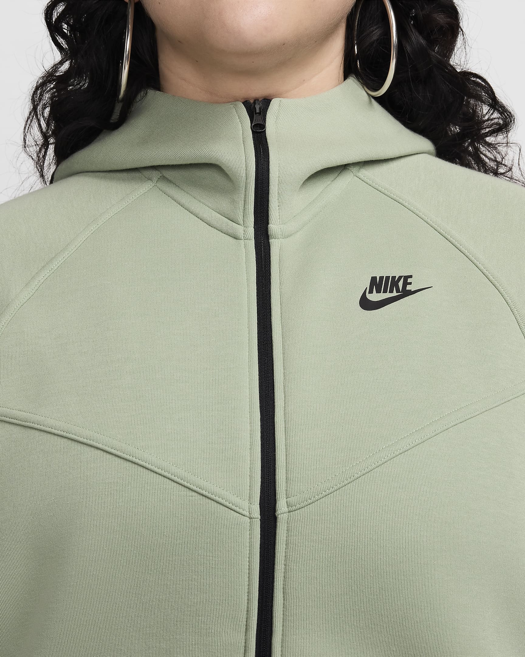 Nike Sportswear Tech Fleece Windrunner Women's Full-Zip Hoodie (Plus Size) - Jade Horizon/Black